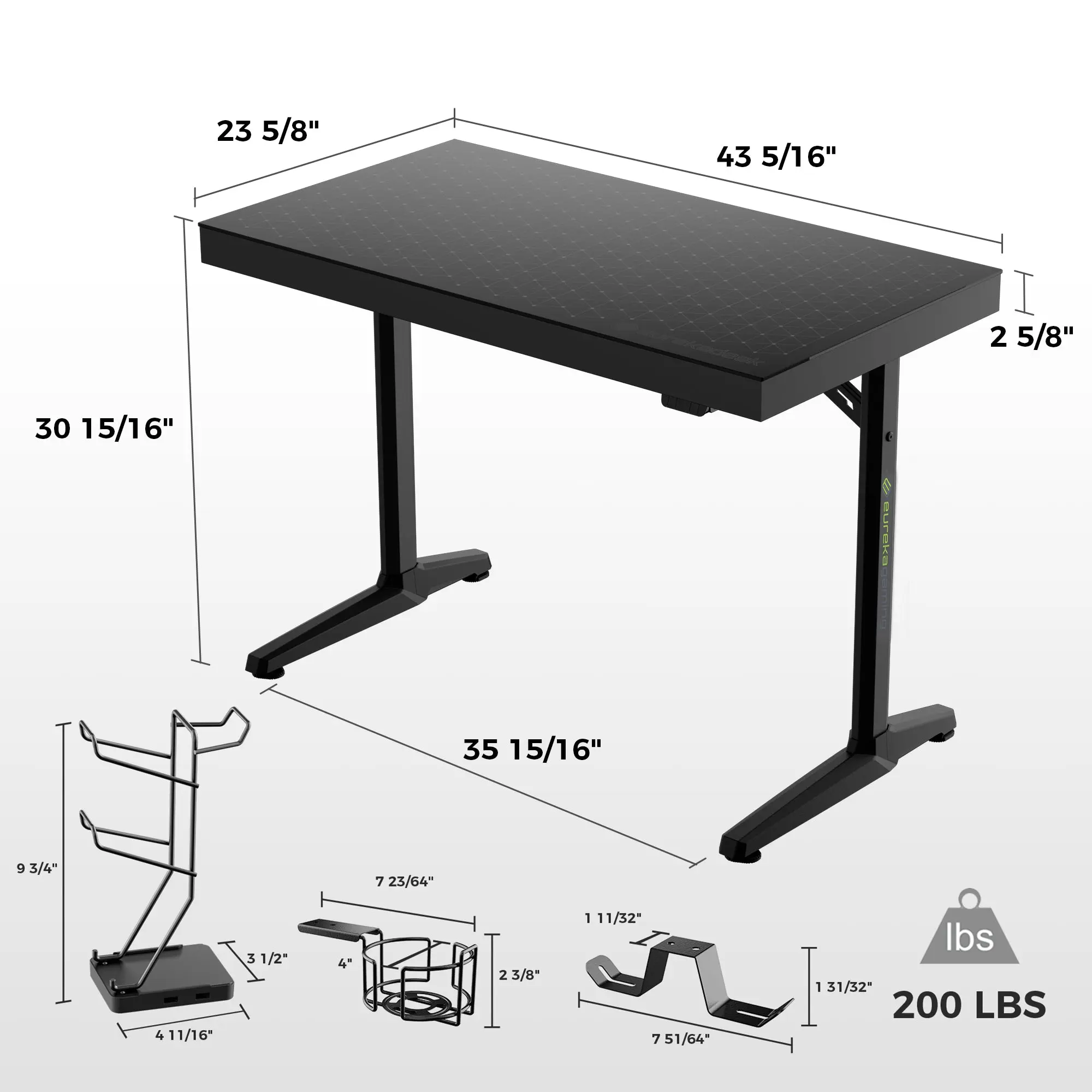 GTG - I43, LED Glass Desktop Gaming Desk (43"x23") - Image 11