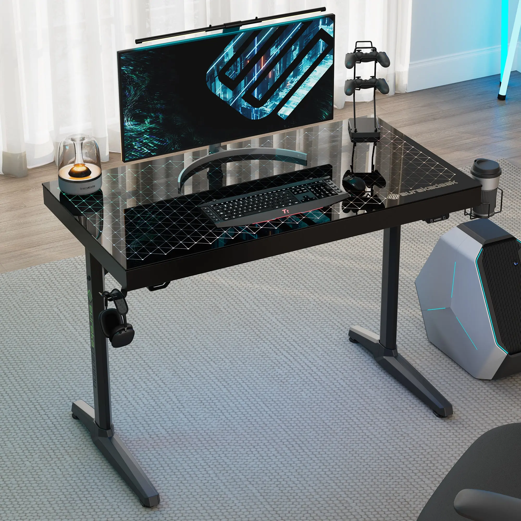 GTG - I43, LED Glass Desktop Gaming Desk (43"x23") - Image 3
