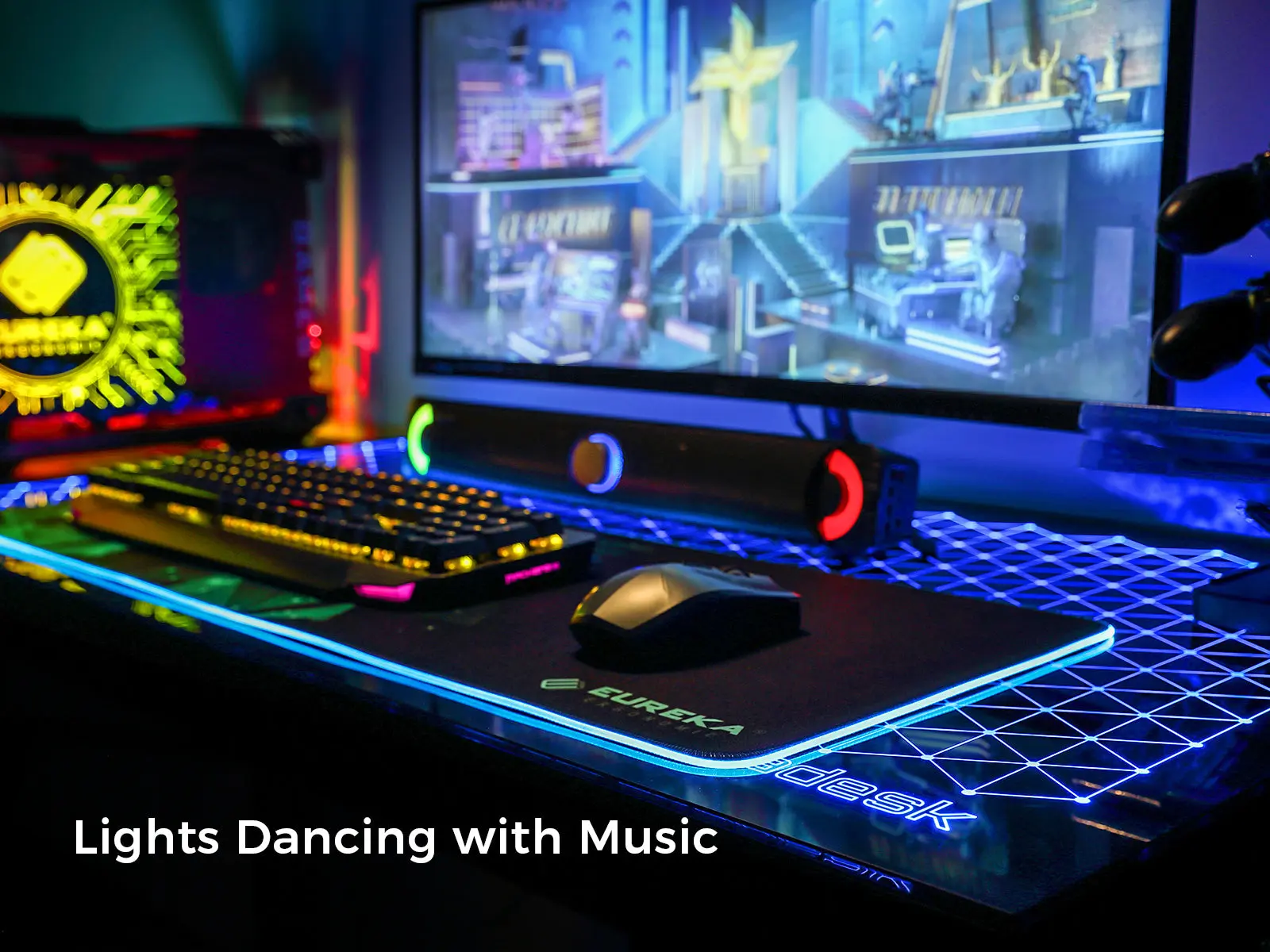 GTG - I43, LED Glass Desktop Gaming Desk (43"x23") - Image 6