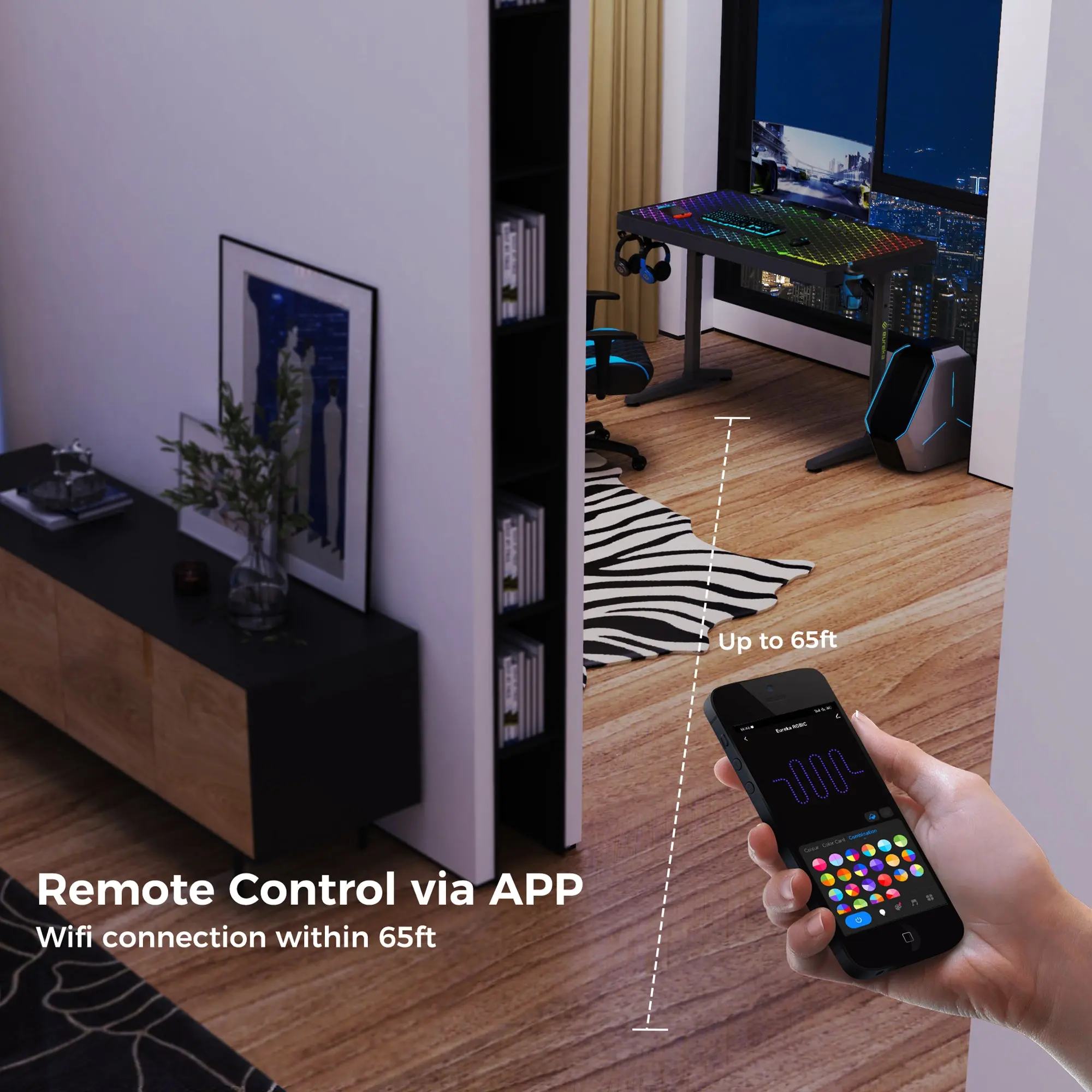 GTG - I43, LED Glass Desktop Gaming Desk (43"x23") - Image 9