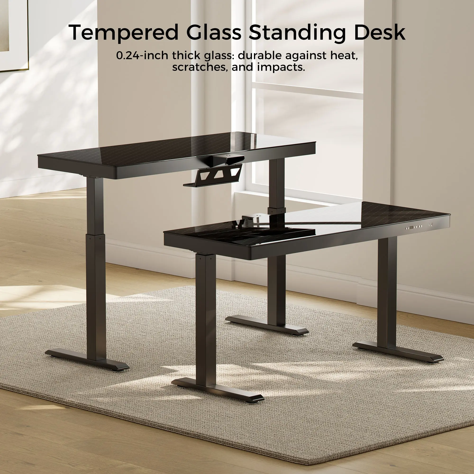 GTG-G55, Glass Desktop Gaming Standing Desk (55"x23") - Image 11