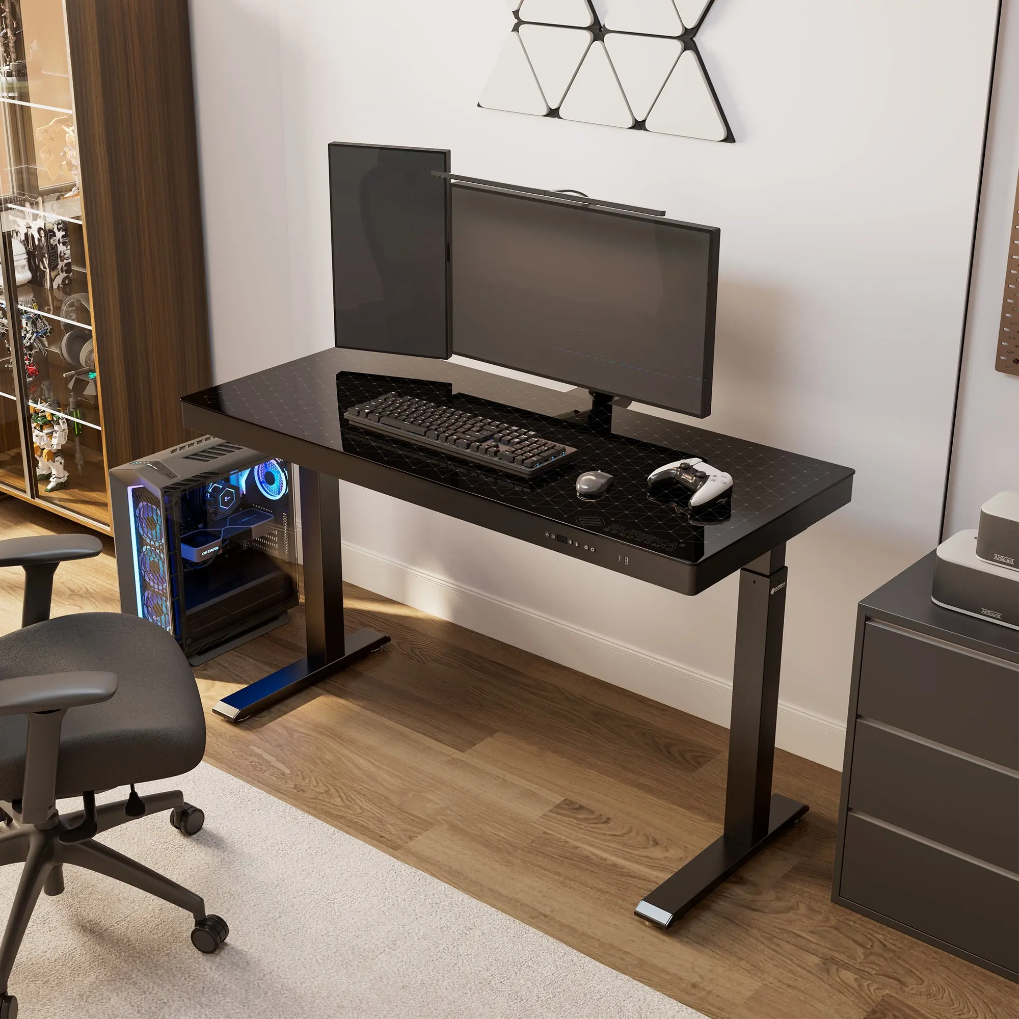GTG-G55, Glass Desktop Gaming Standing Desk (55"x23") - Image 3