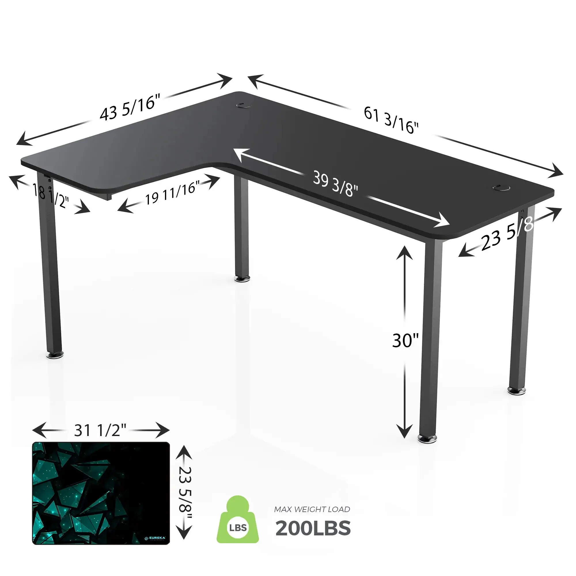 L-Shaped Office Desk (60"x23") - Image 8