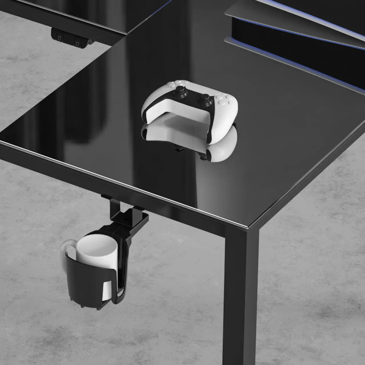 GTG - L60, L-Shaped Glass LED Gaming Desk (60"x40") - Image 10