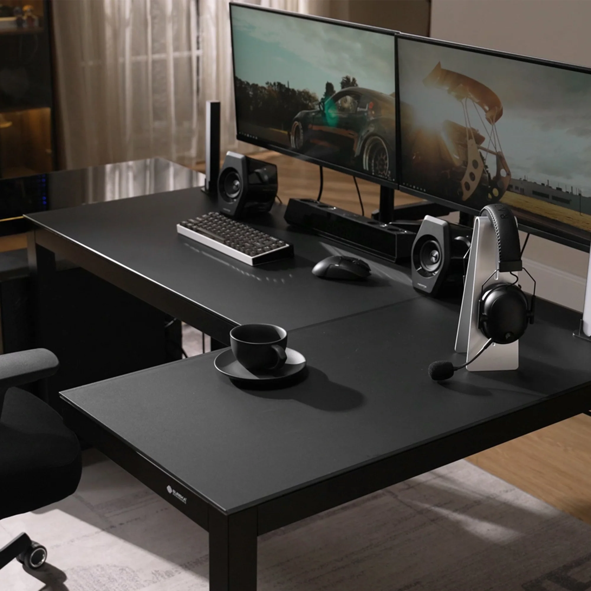 GTG - L60, L-Shaped Glass LED Gaming Desk (60"x40") - Image 16