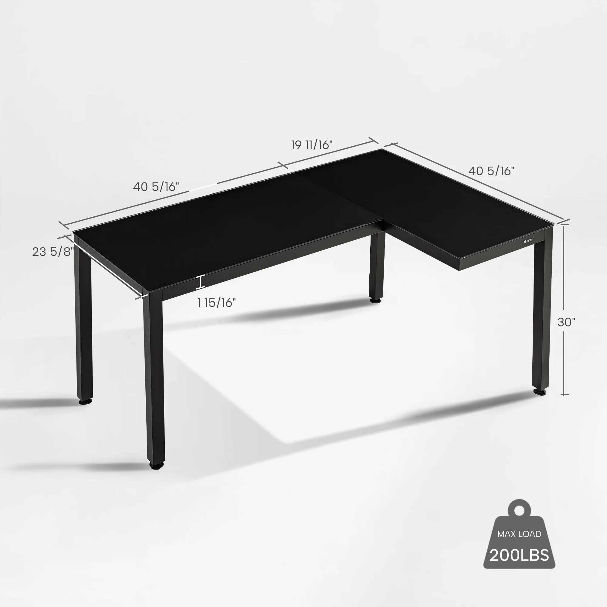 GTG - L60, L-Shaped Glass LED Gaming Desk (60"x40") - Image 20
