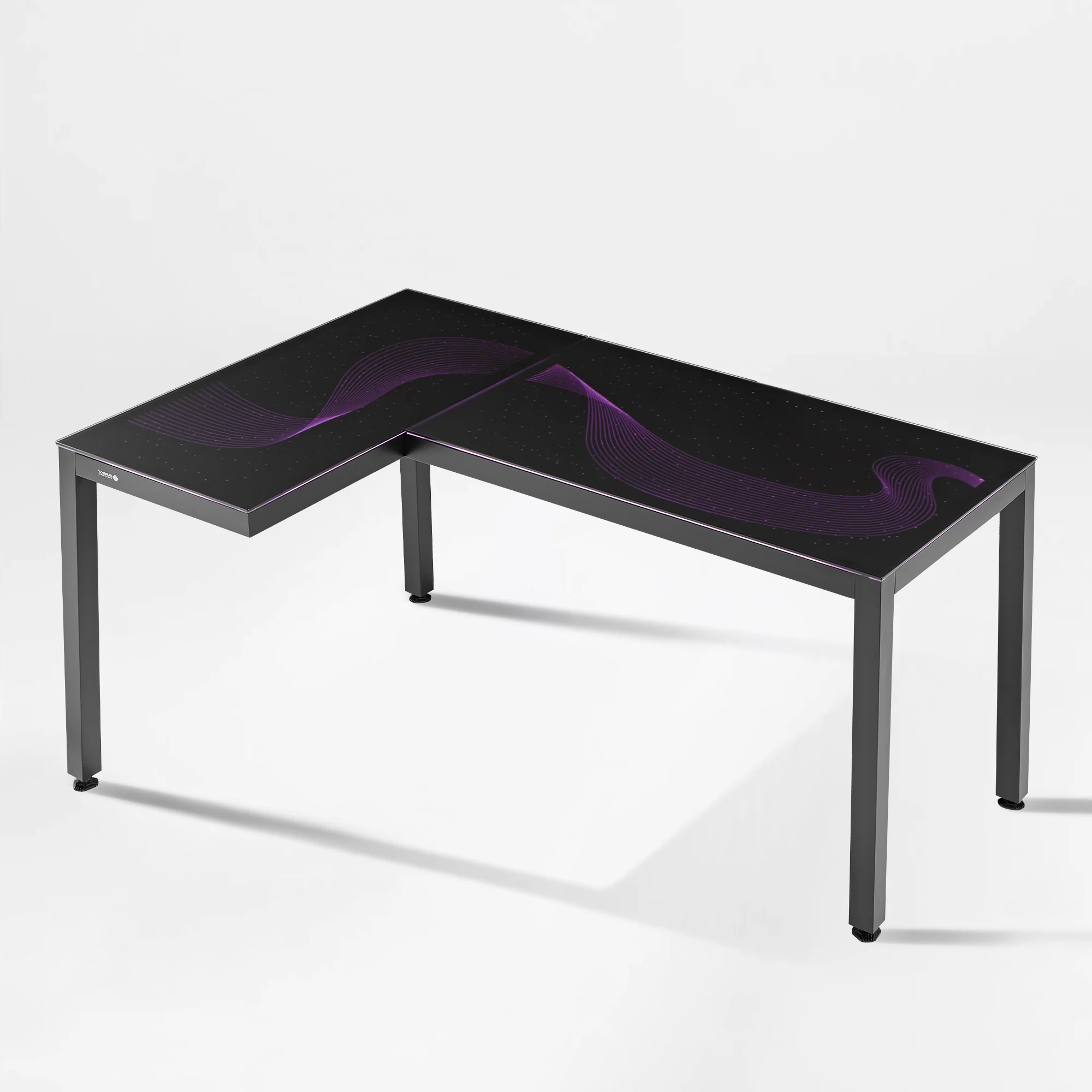 GTG - L60, L-Shaped Glass LED Gaming Desk (60"x40") - Image 22