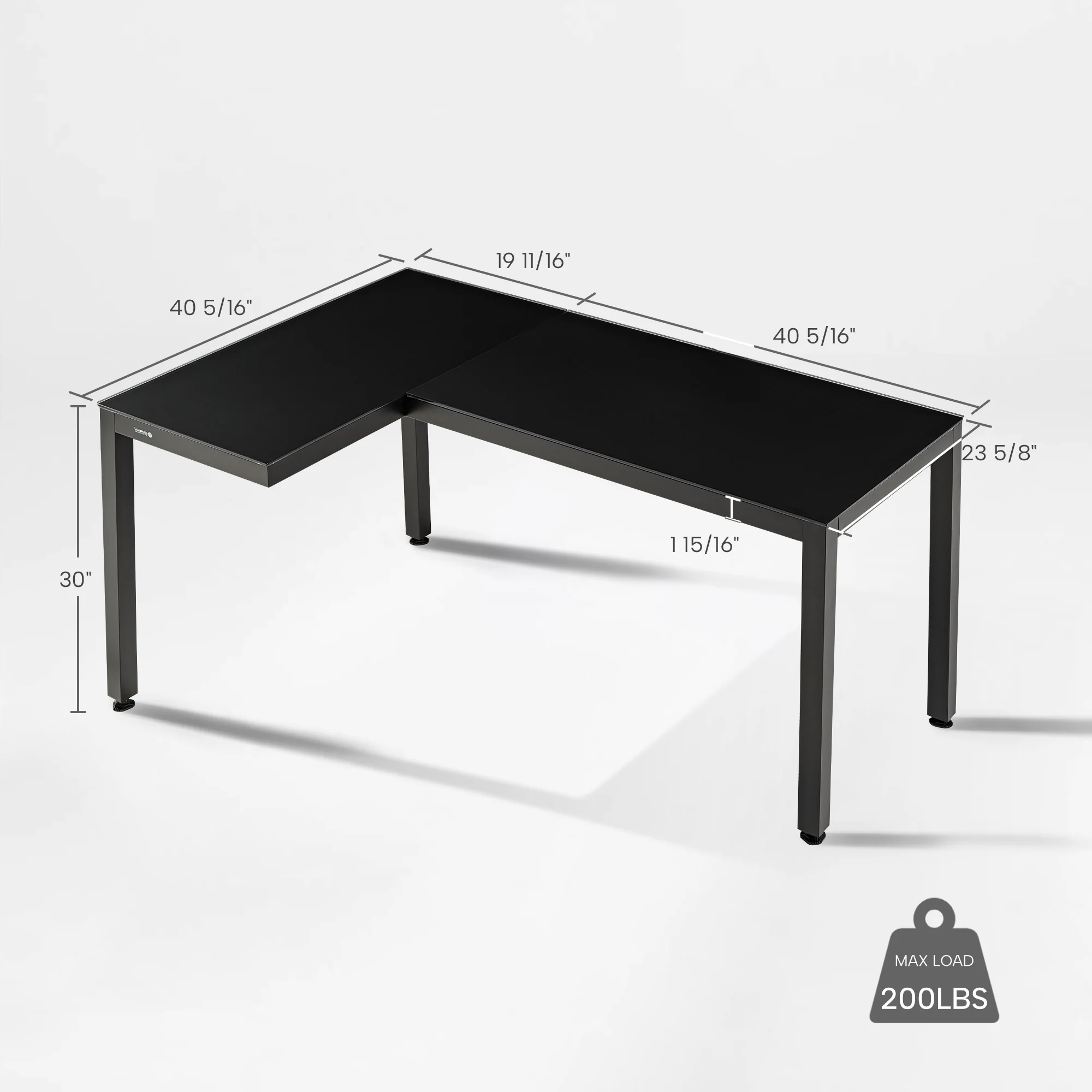 GTG - L60, L-Shaped Glass LED Gaming Desk (60"x40") - Image 27