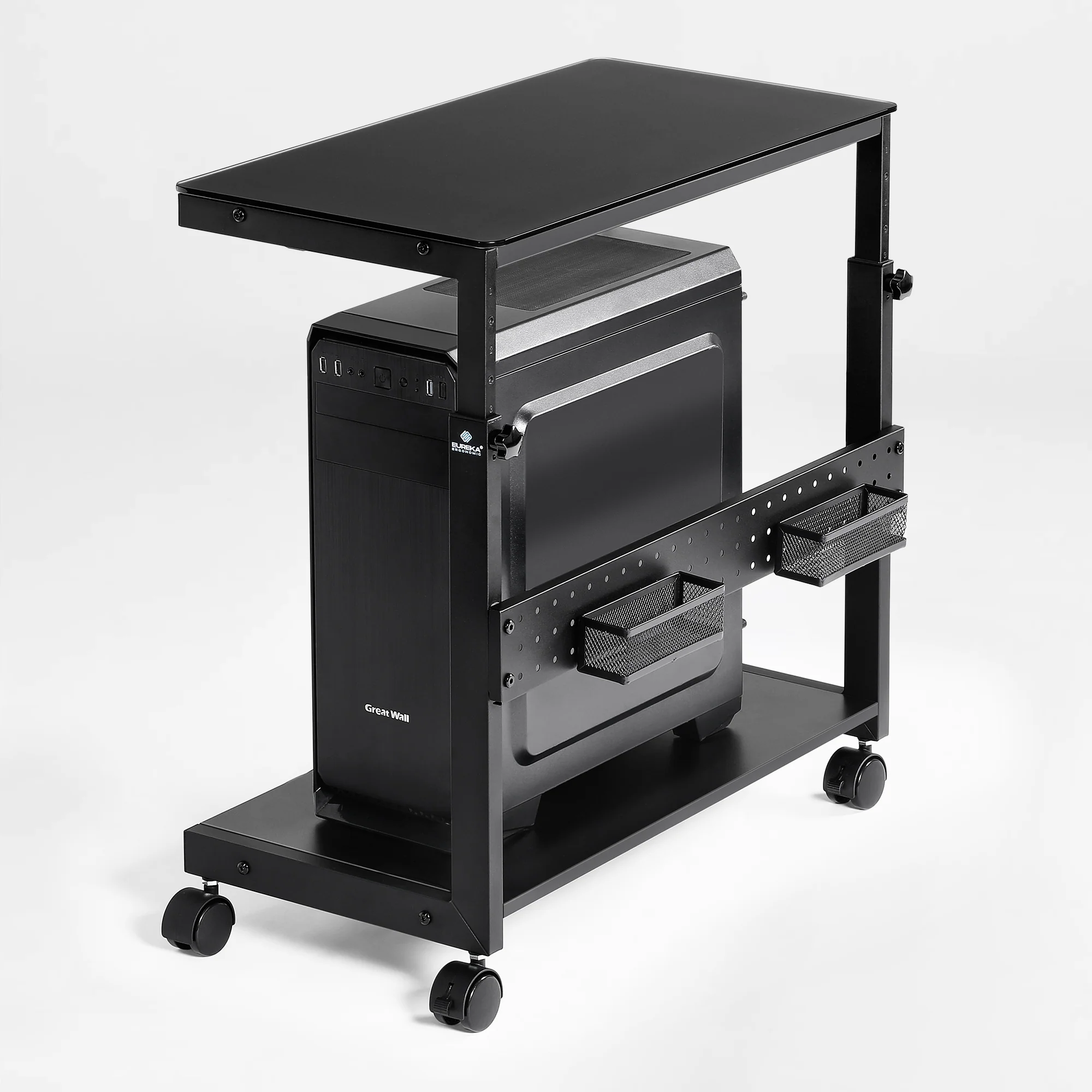 Height-Adjustable Illuminated Panel CPU Cart - Image 15