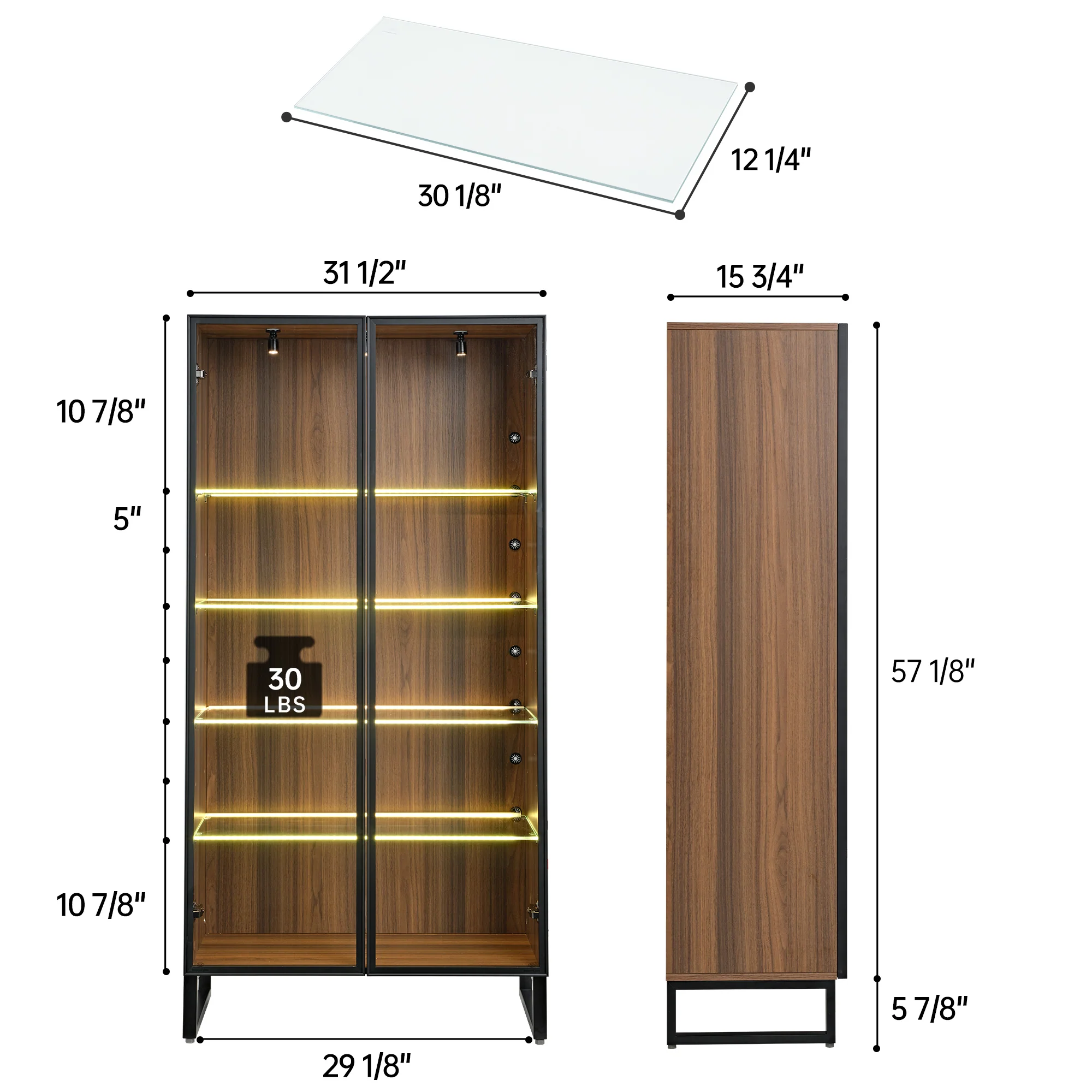 Curio Cabinet with Adjustable Shelves - Image 9