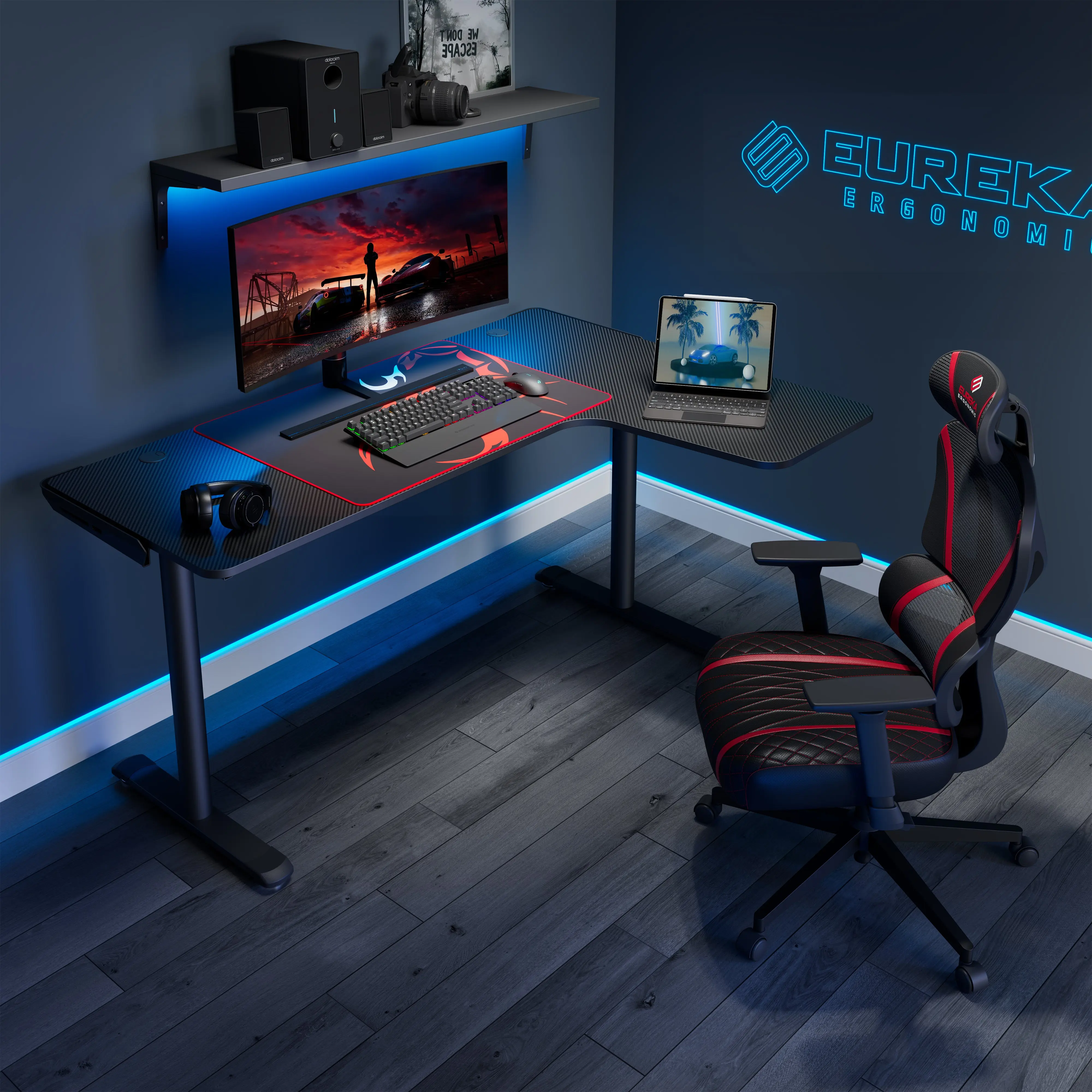 L Shaped Gaming Desk (60"x24") - Image 9