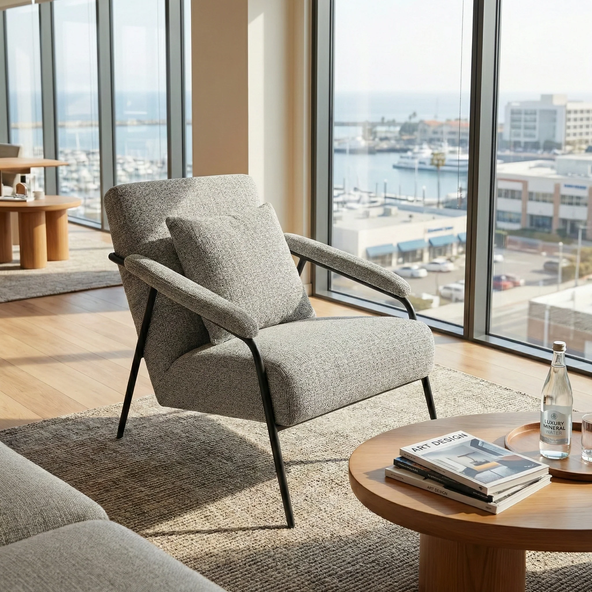 Minimalist Lounge Chair, Gray - Image 3