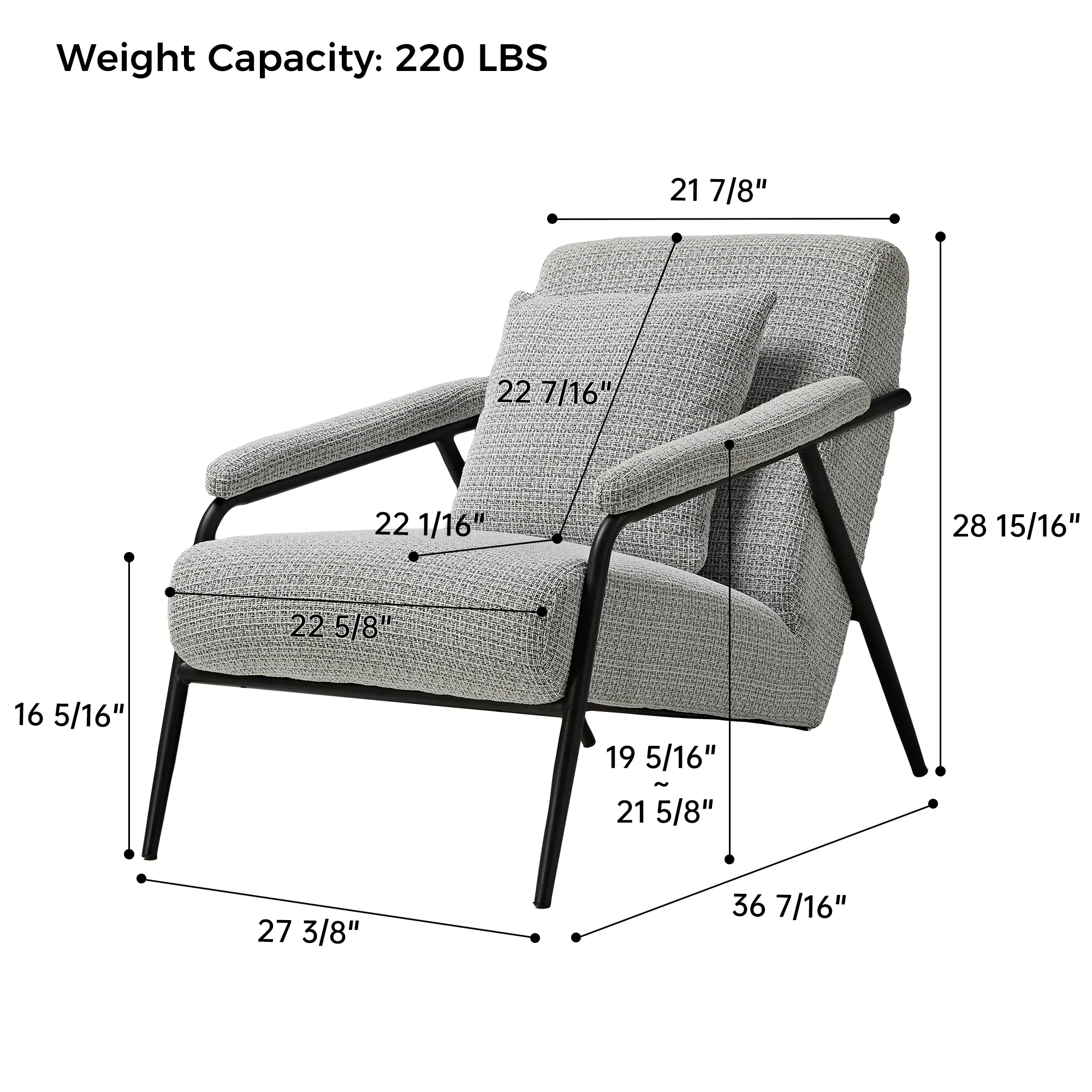 Minimalist Lounge Chair, Gray - Image 7