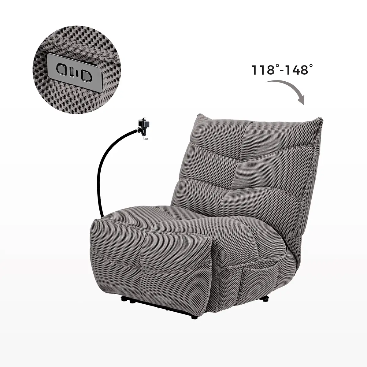 Linx, Recliner with Wireless Charging & USB - Image 24