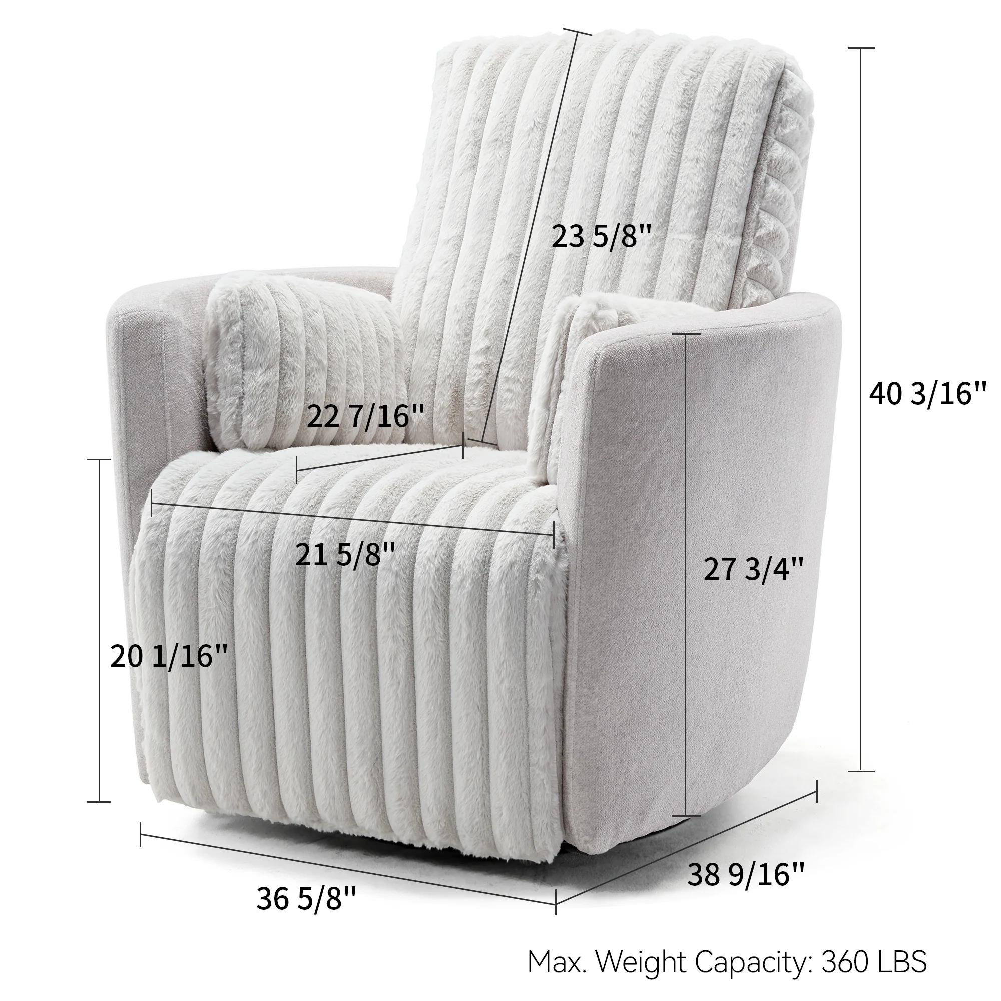 Lucia,Swivel Rocking Manual Recliner - Image 16