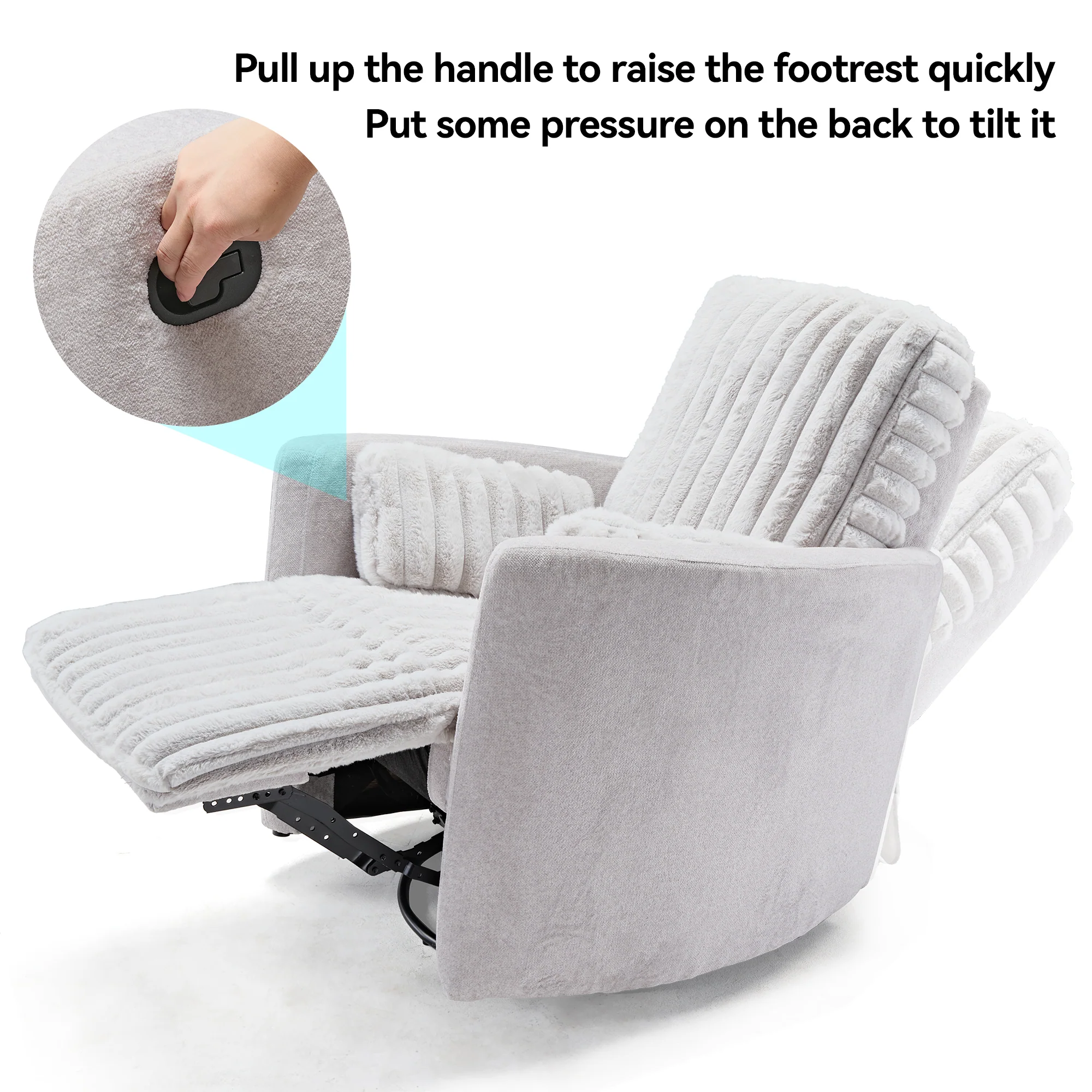 Lucia,Swivel Rocking Manual Recliner - Image 6