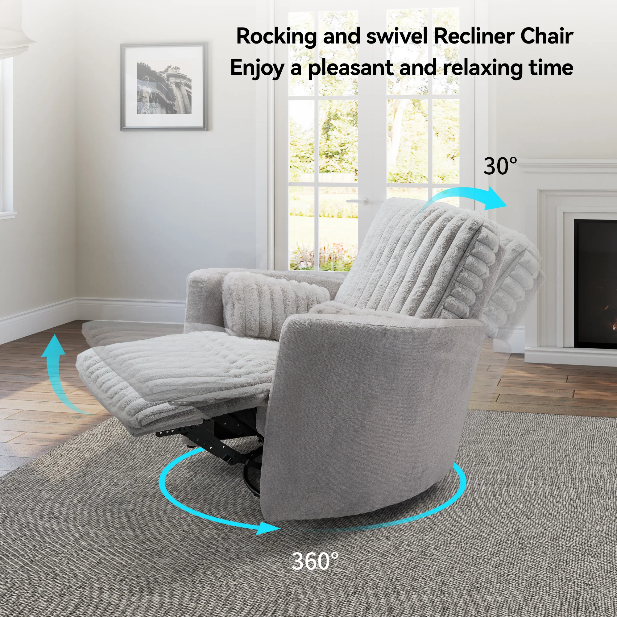 Lucia,Swivel Rocking Manual Recliner - Image 8