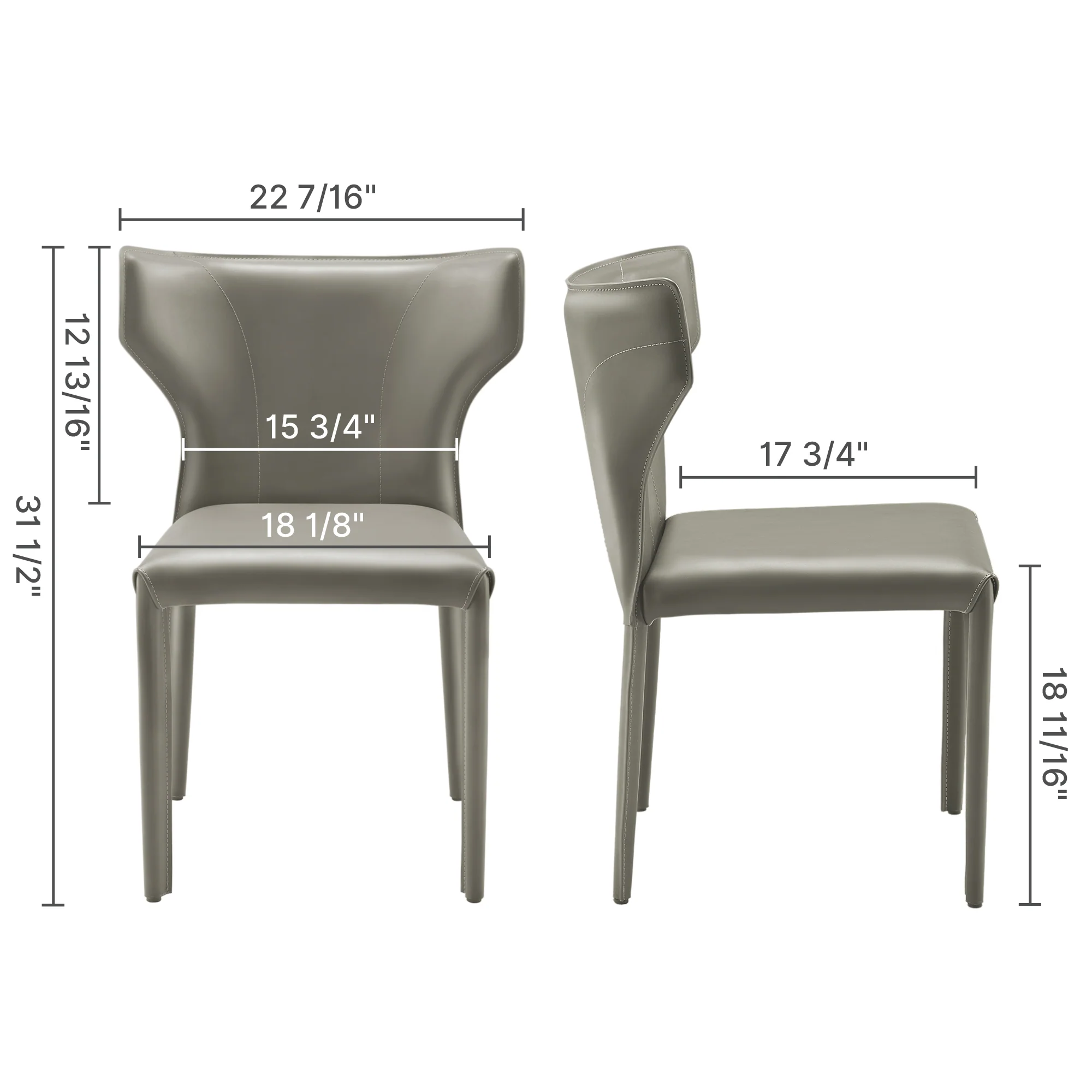 Majestic, Dining Side Chairs Set of 2, Gray - Image 16