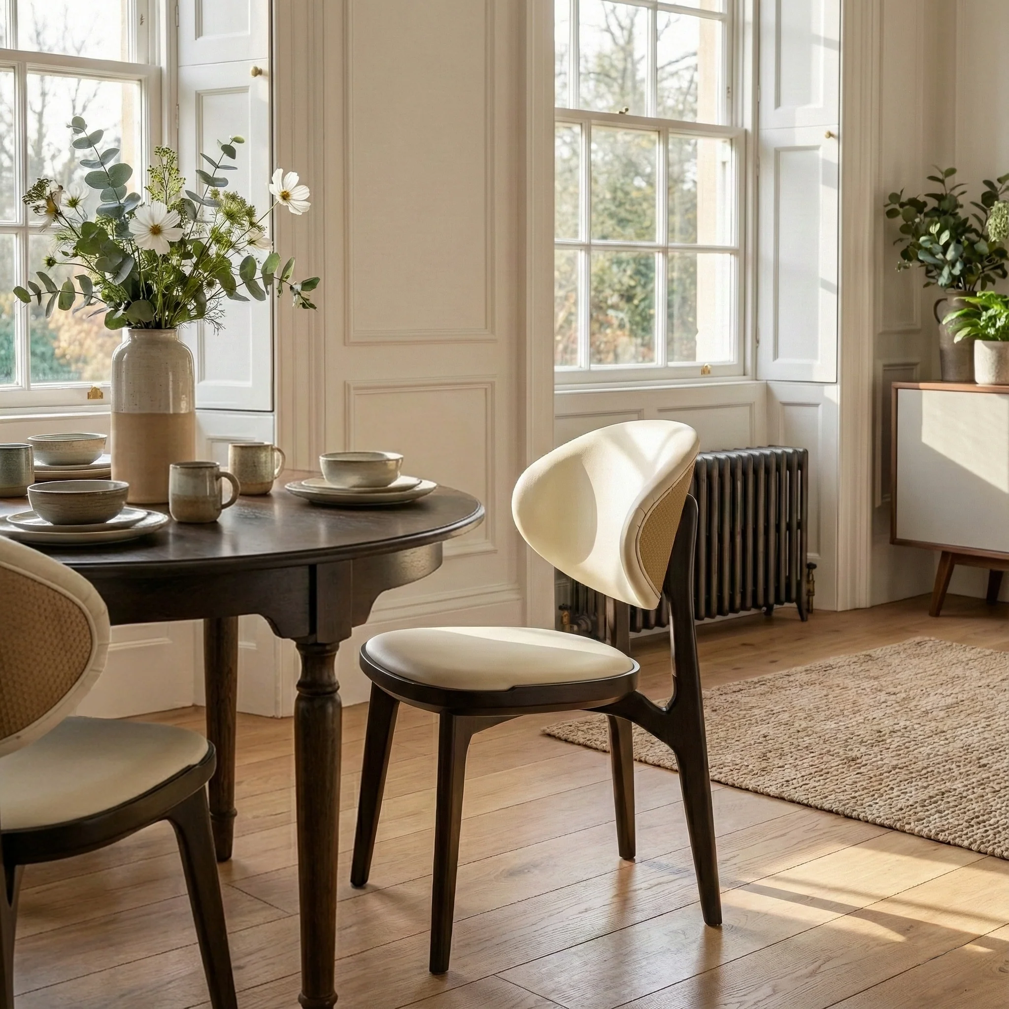 Cedar, Dining Side Chairs Set of 2, Off-white - Image 3