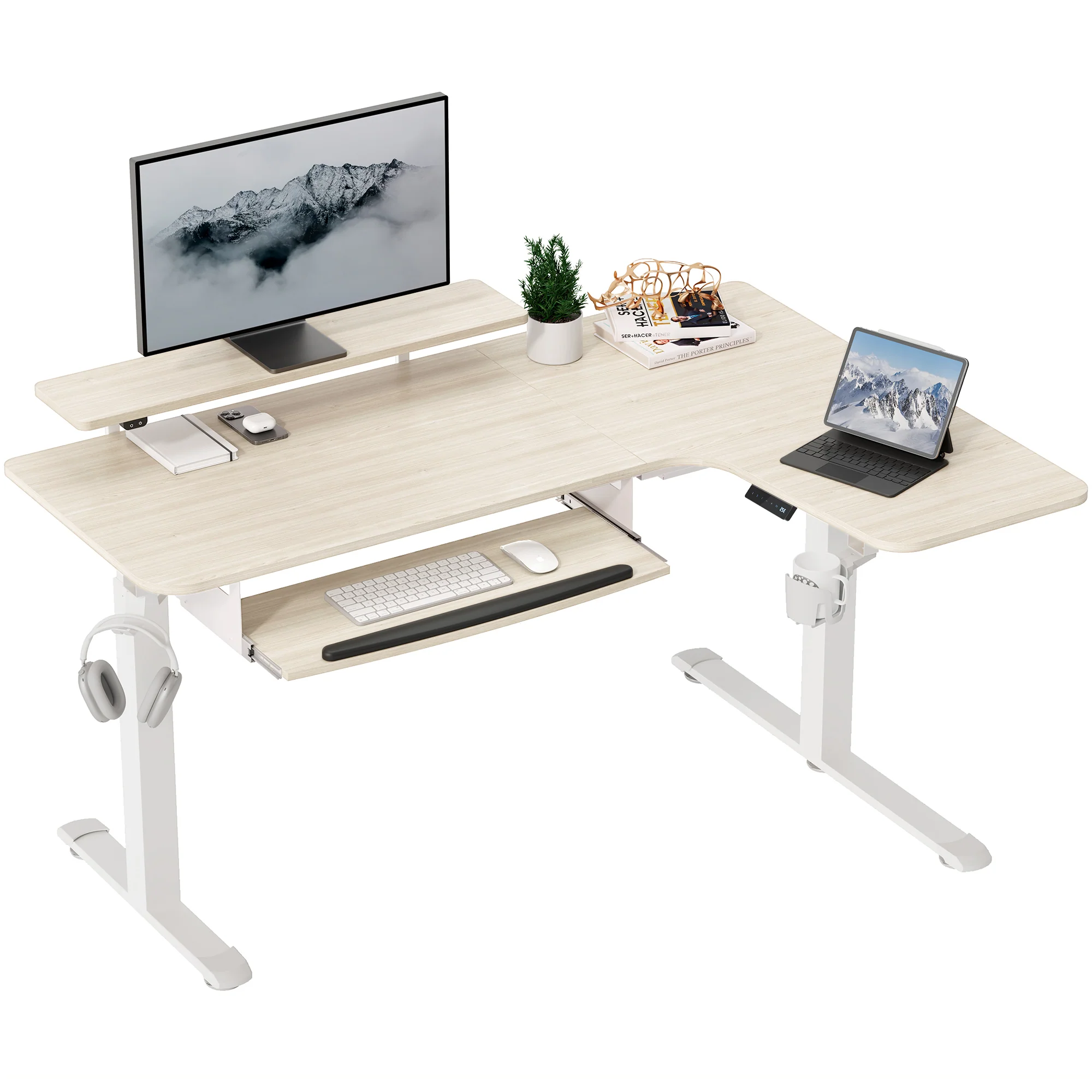 L-Shaped Standing Desk with Accessories Set (60"x23") - Image 100