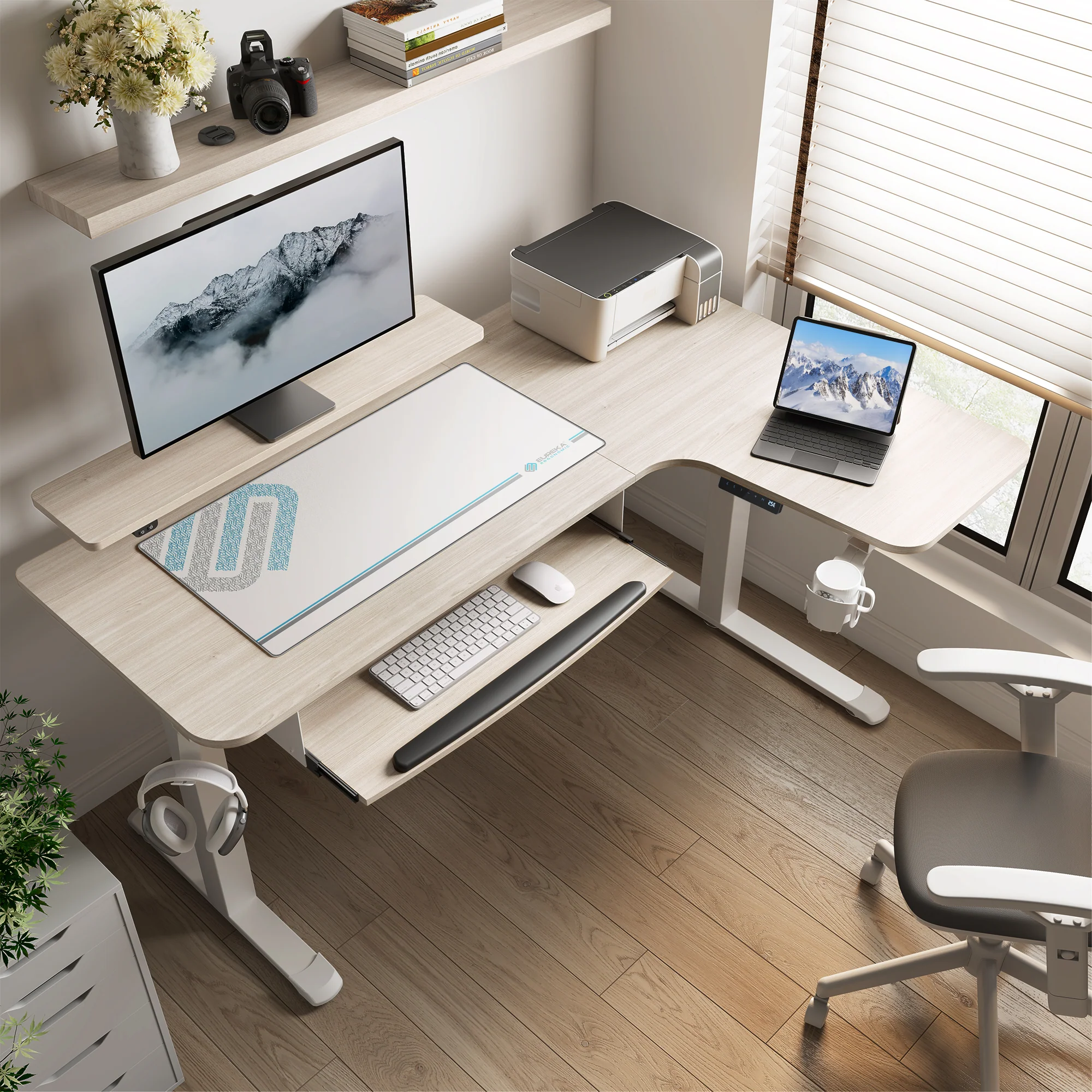 L-Shaped Standing Desk with Accessories Set (60"x23") - Image 101