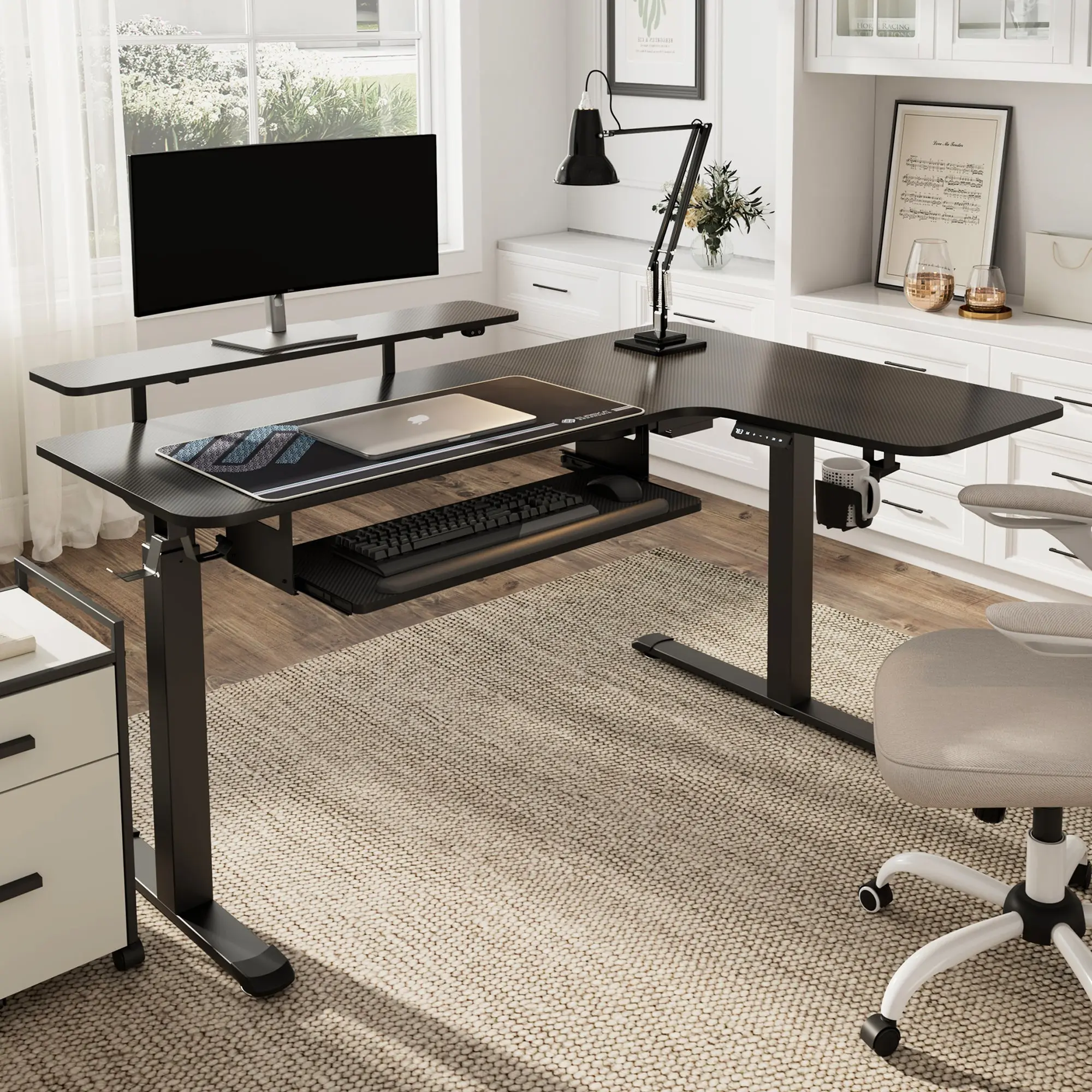 L-Shaped Standing Desk with Accessories Set (60"x23") - Image 113