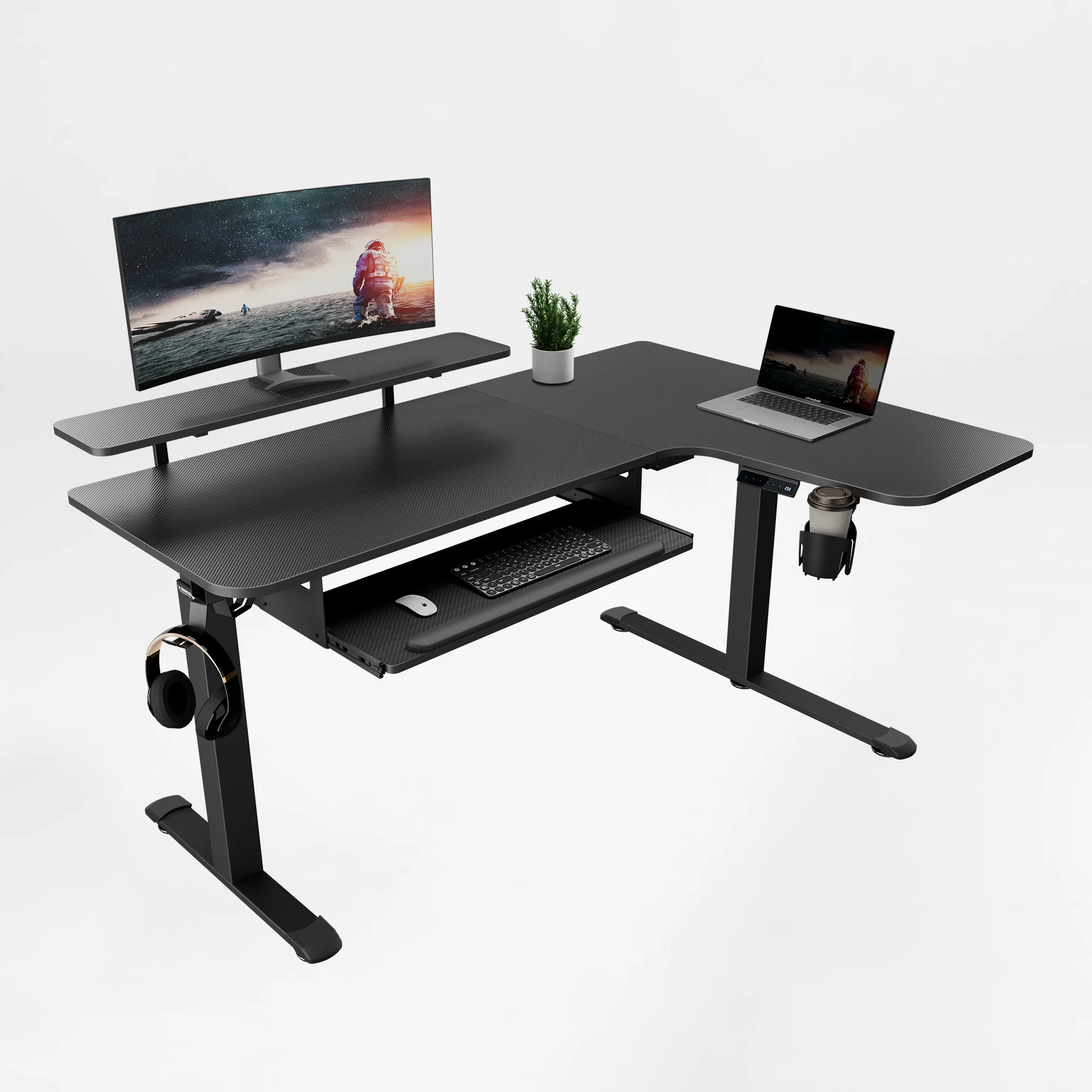 L-Shaped Standing Desk with Accessories Set (60"x23") - Image 114