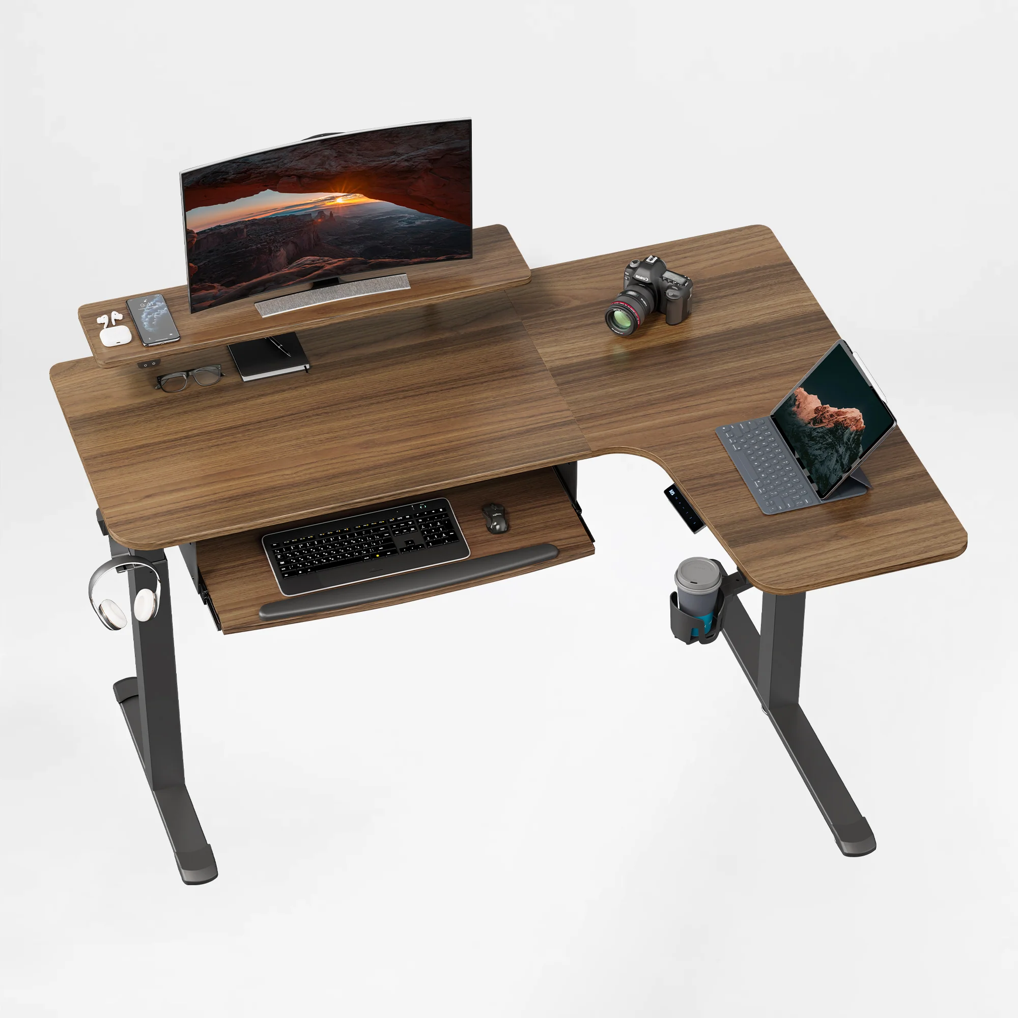 L-Shaped Standing Desk with Accessories Set (60"x23") - Image 128
