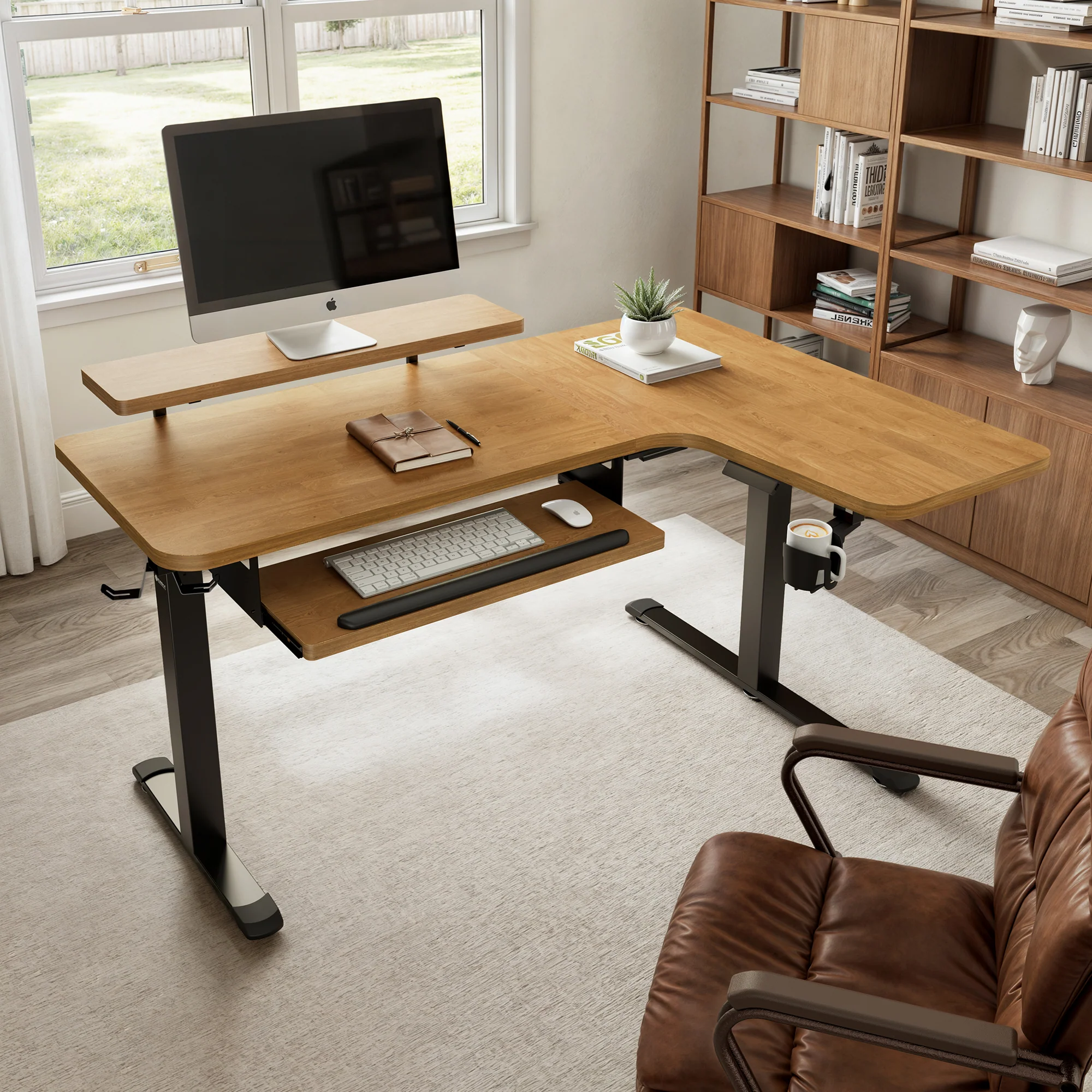 L-Shaped Standing Desk with Accessories Set (60"x23") - Image 154