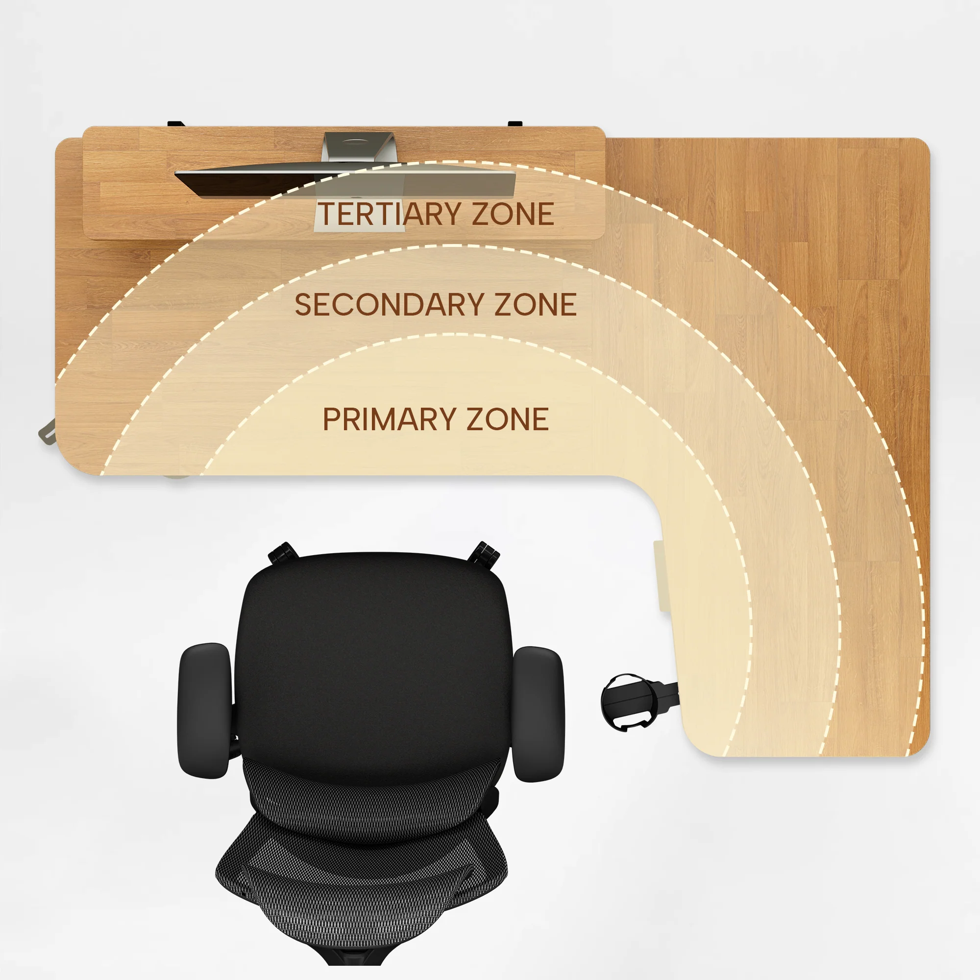 L-Shaped Standing Desk with Accessories Set (60"x23") - Image 156