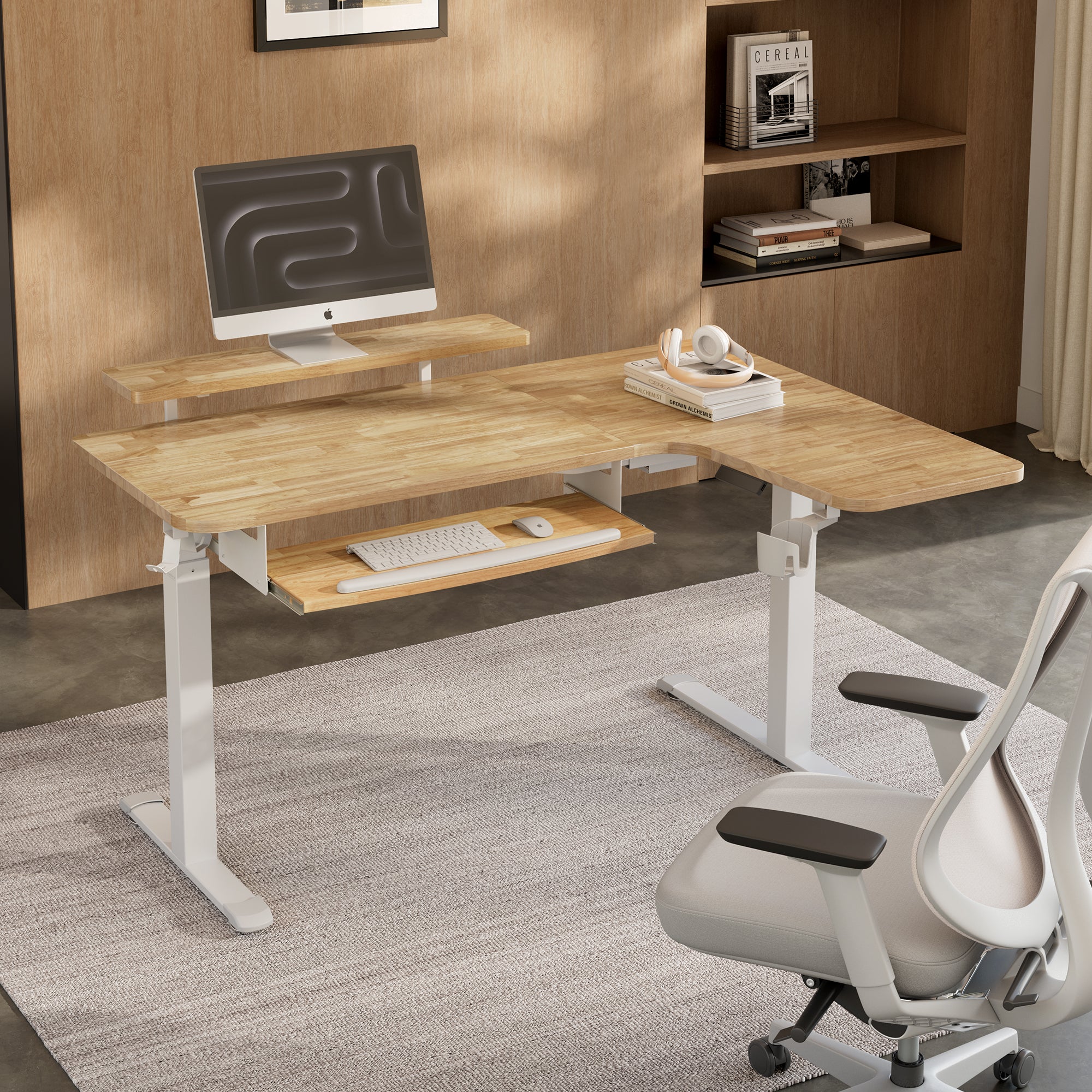 L-Shaped Standing Desk with Accessories Set (60"x23") - Image 168