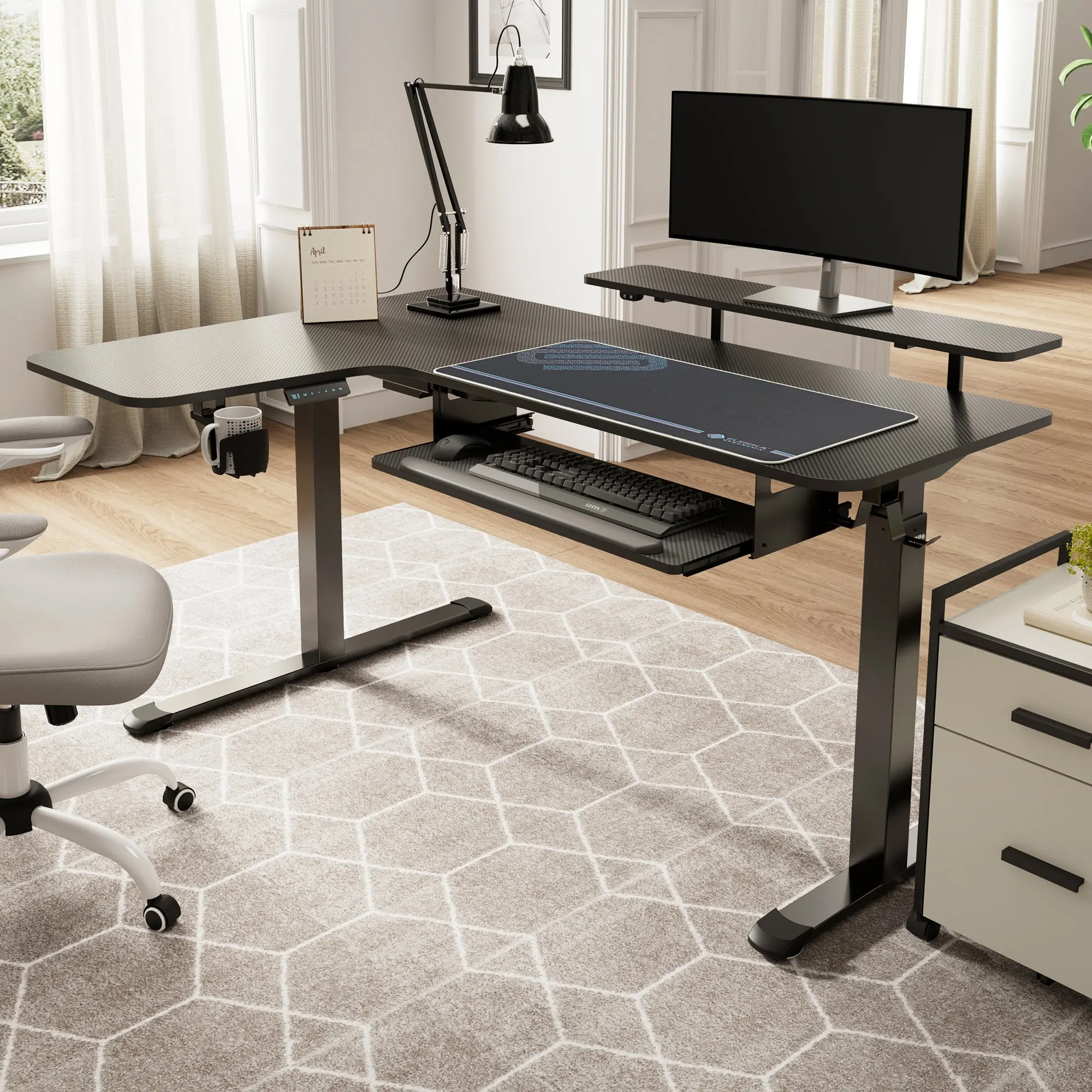 L-Shaped Standing Desk with Accessories Set (60"x23") - Image 17