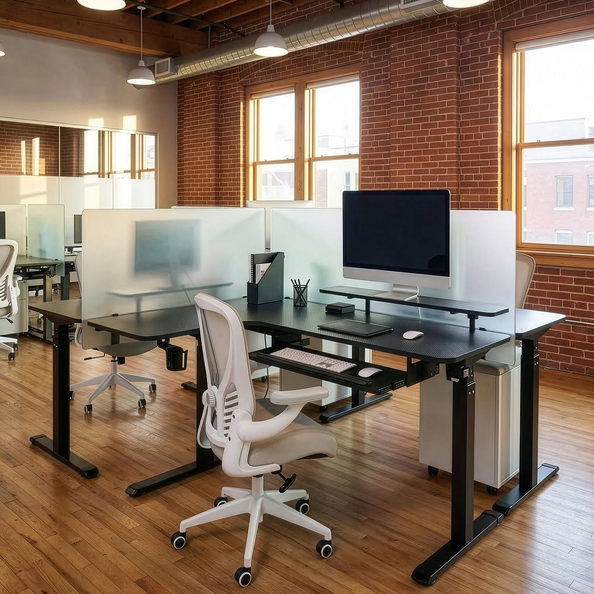 L-Shaped Standing Desk with Accessories Set (60"x23") - Image 18