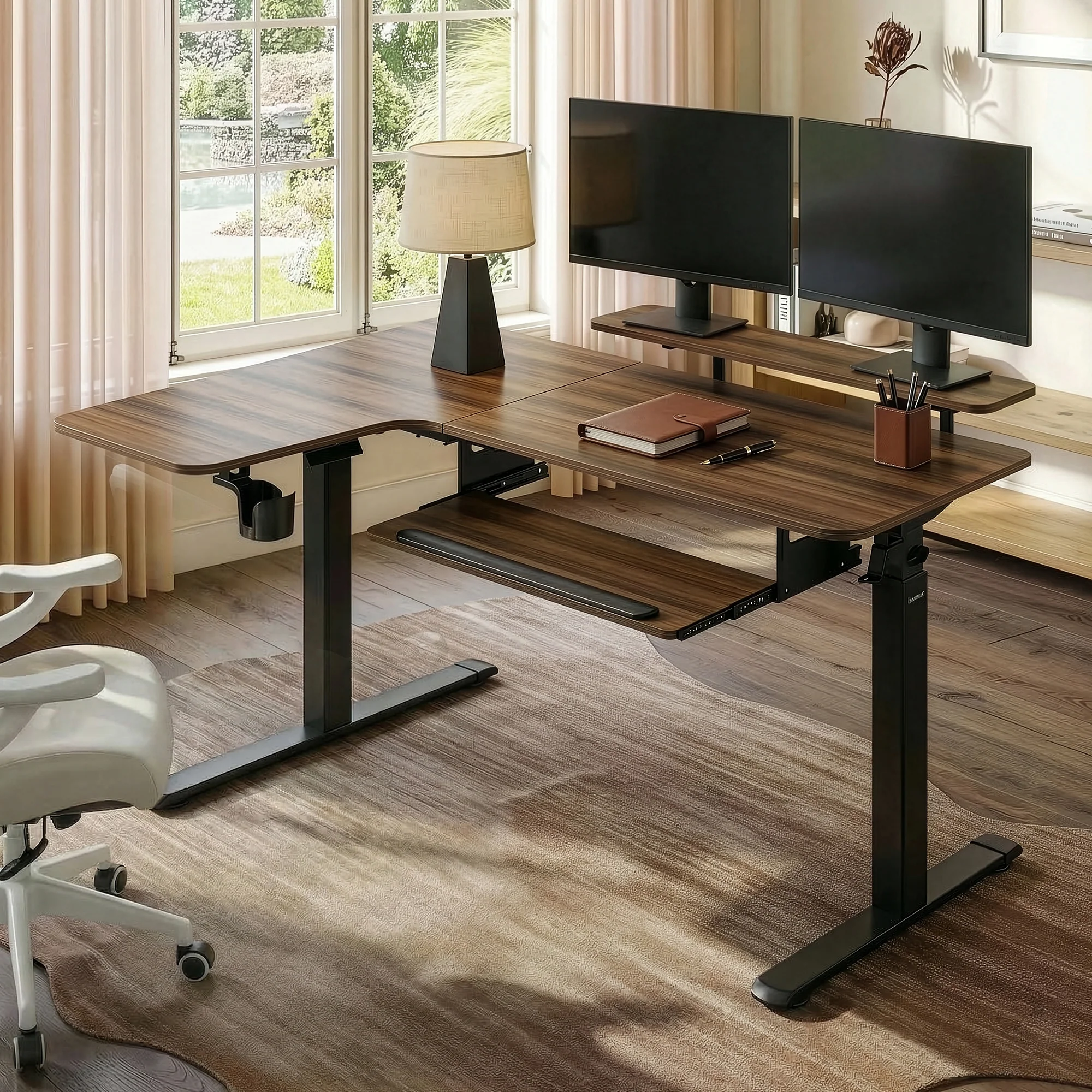 L-Shaped Standing Desk with Accessories Set (60"x23") - Image 30
