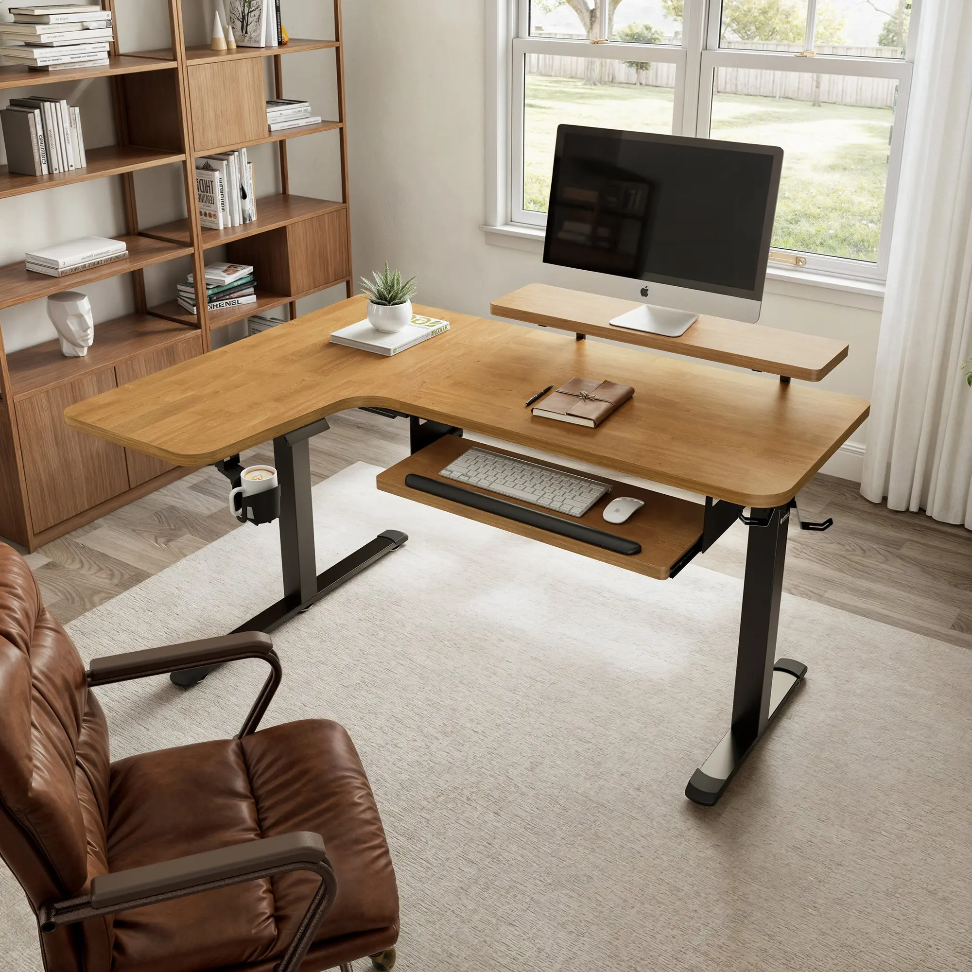 L-Shaped Standing Desk with Accessories Set (60"x23") - Image 60