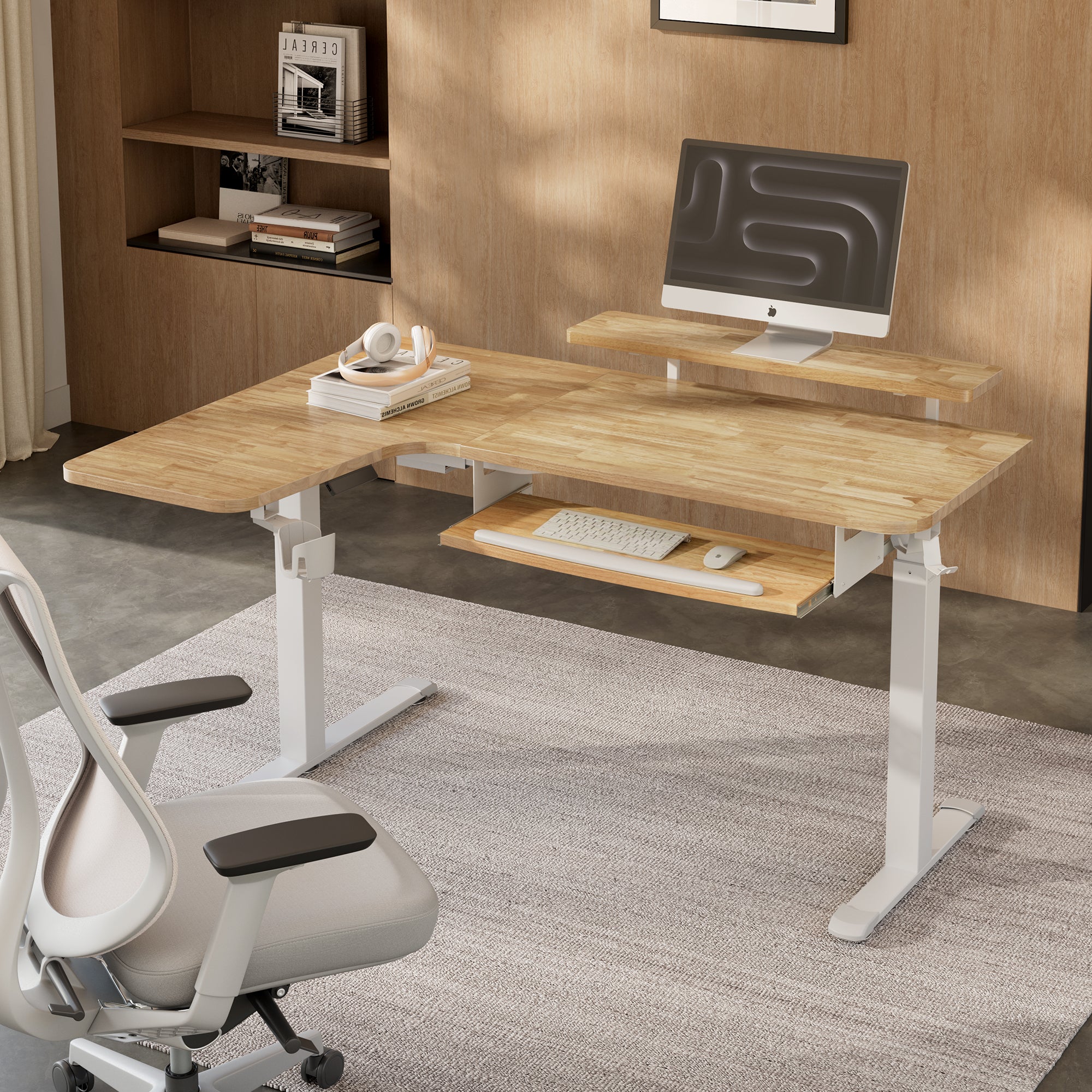 L-Shaped Standing Desk with Accessories Set (60"x23") - Image 74