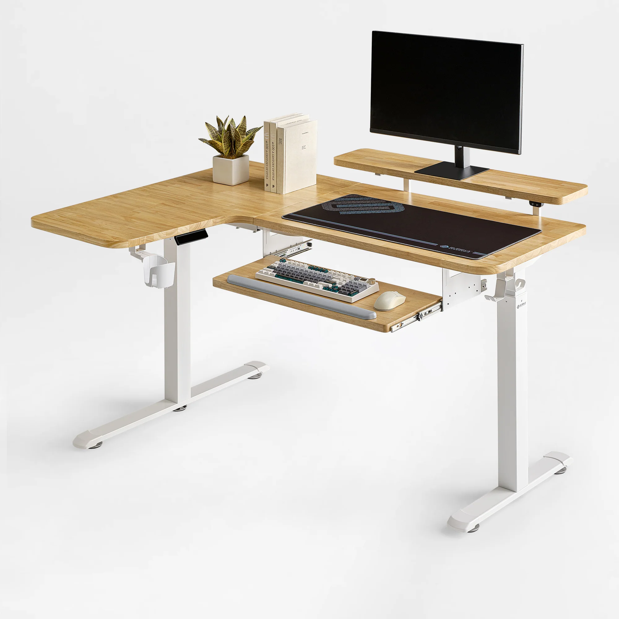 L-Shaped Standing Desk with Accessories Set (60"x23") - Image 75