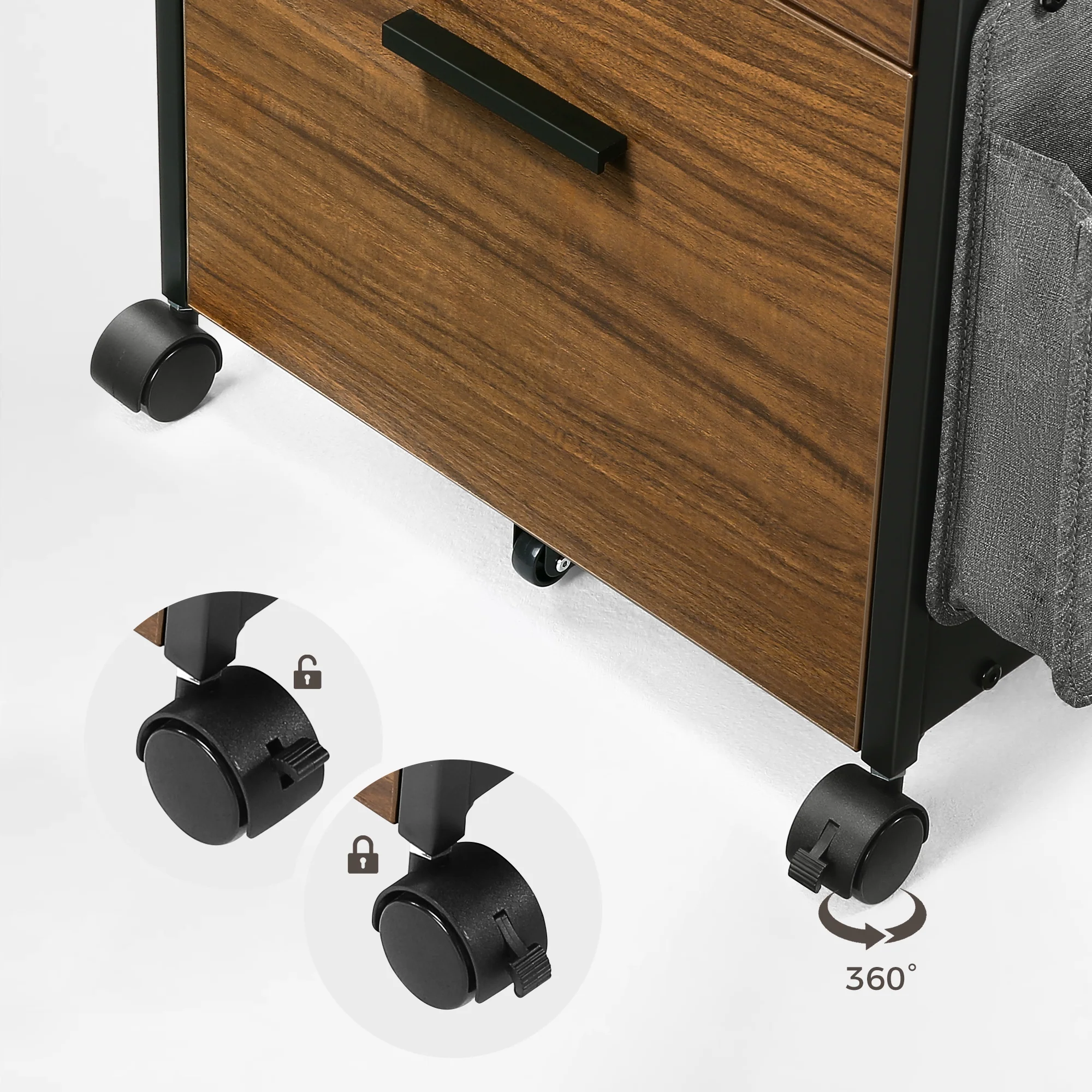 23" Rolling File Cabinet with Drawer - Image 12