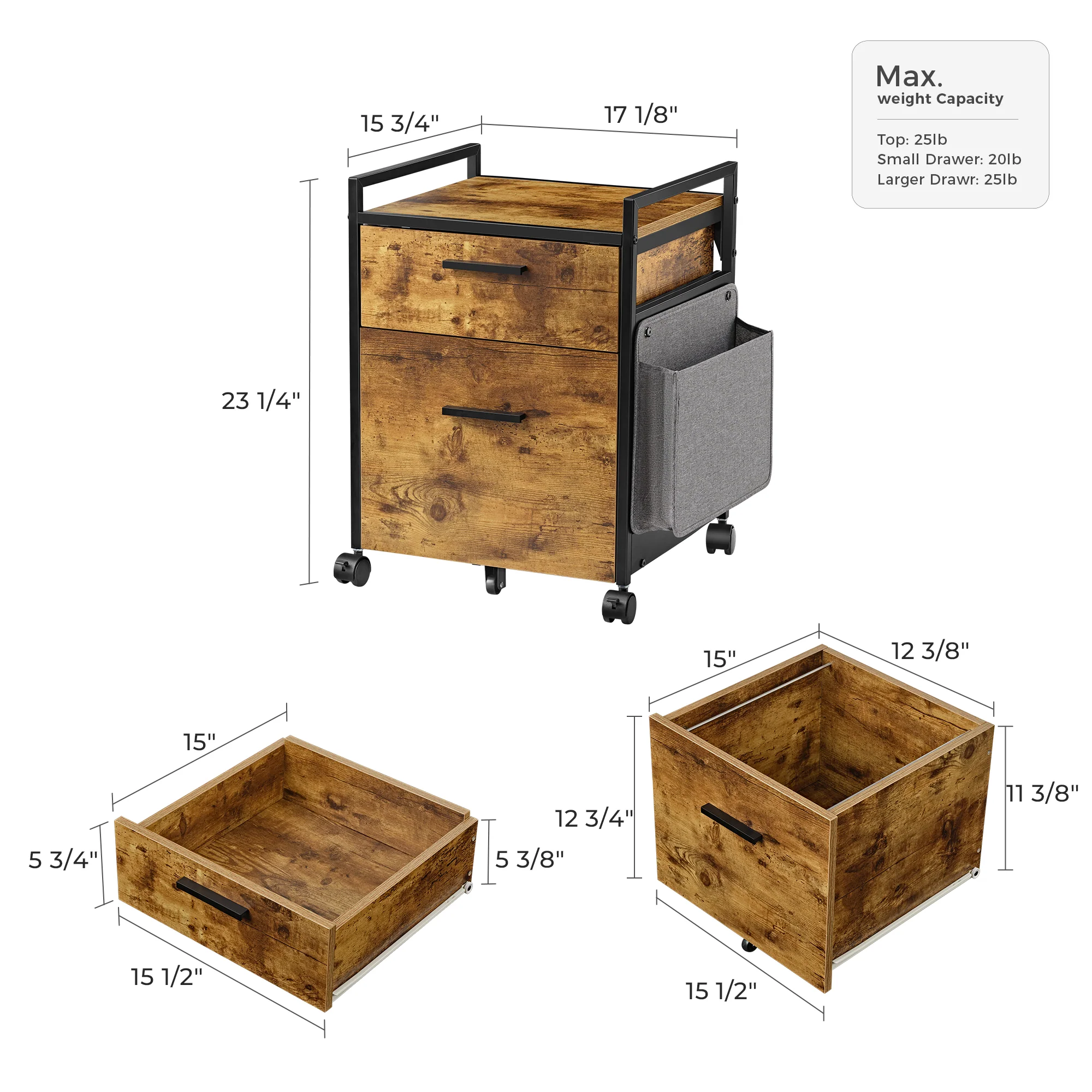 23" Rolling File Cabinet with Drawer - Image 25