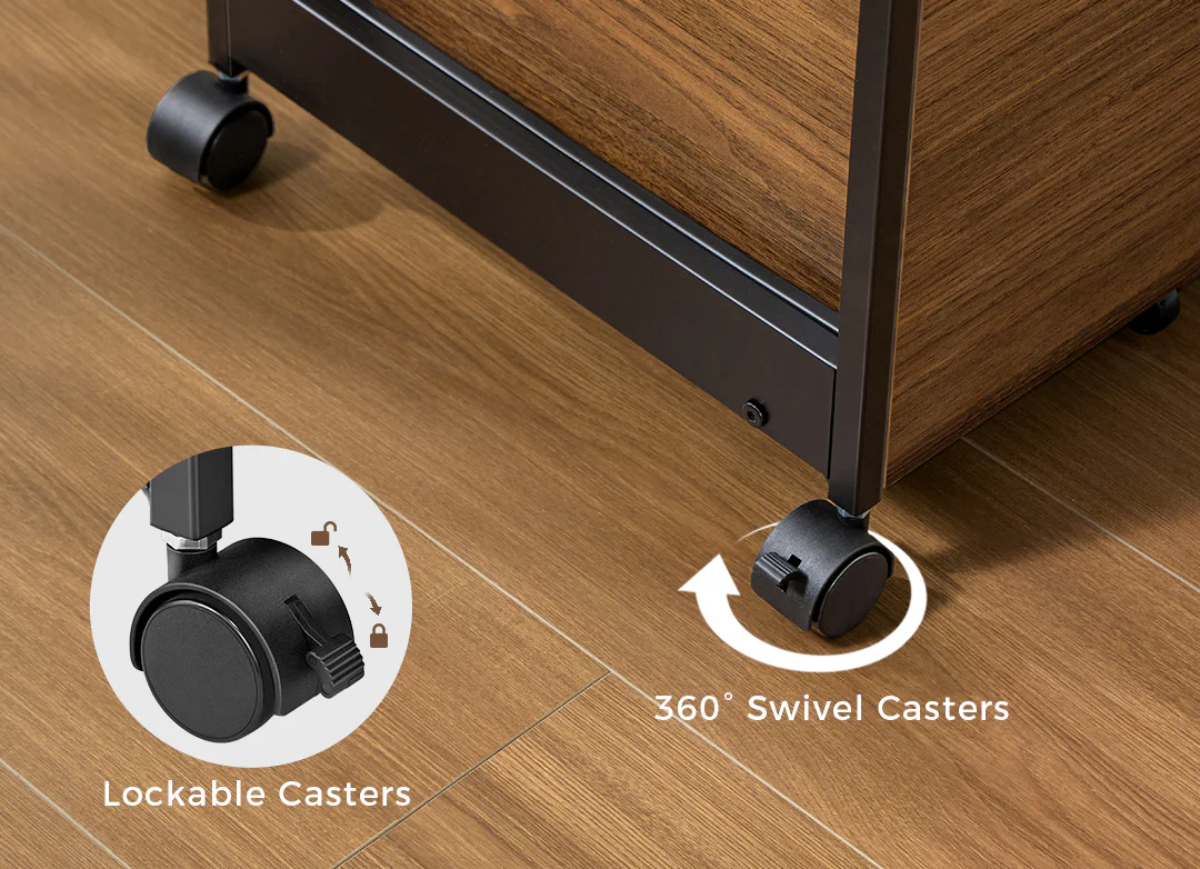 23" Rolling File Cabinet with Drawer - Image 9