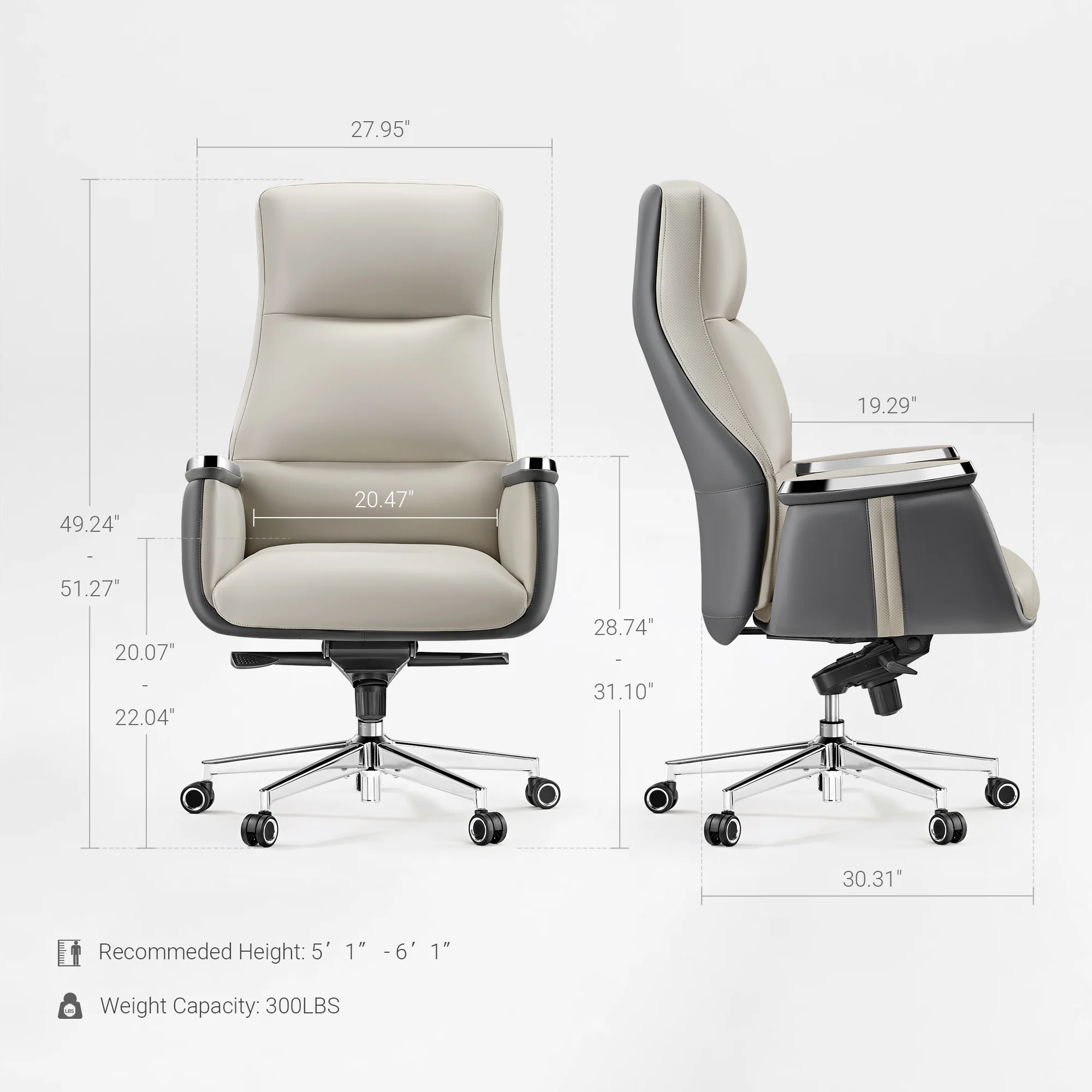 Royal II, Silicone & Leather Executive Ergonomic Office Chair - Image 13