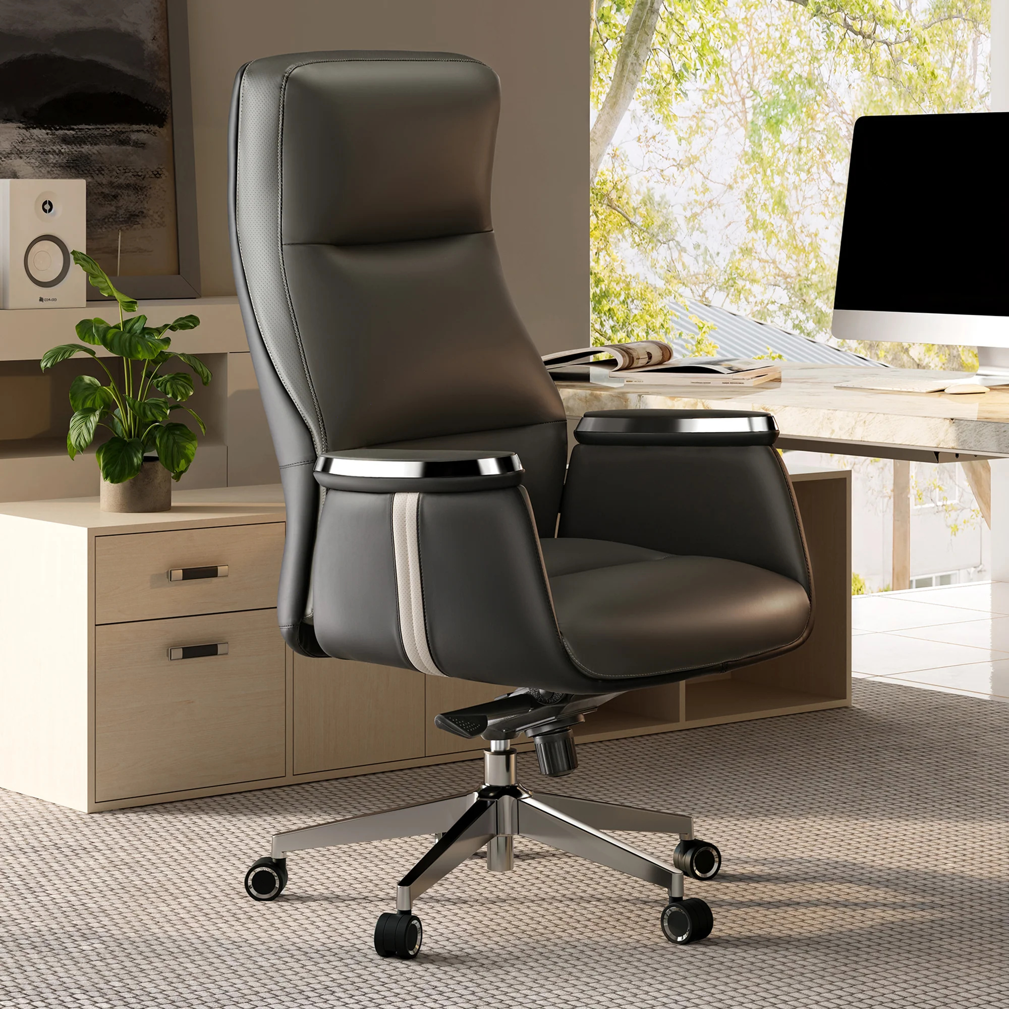 Royal II, Silicone & Leather Executive Ergonomic Office Chair - Image 16
