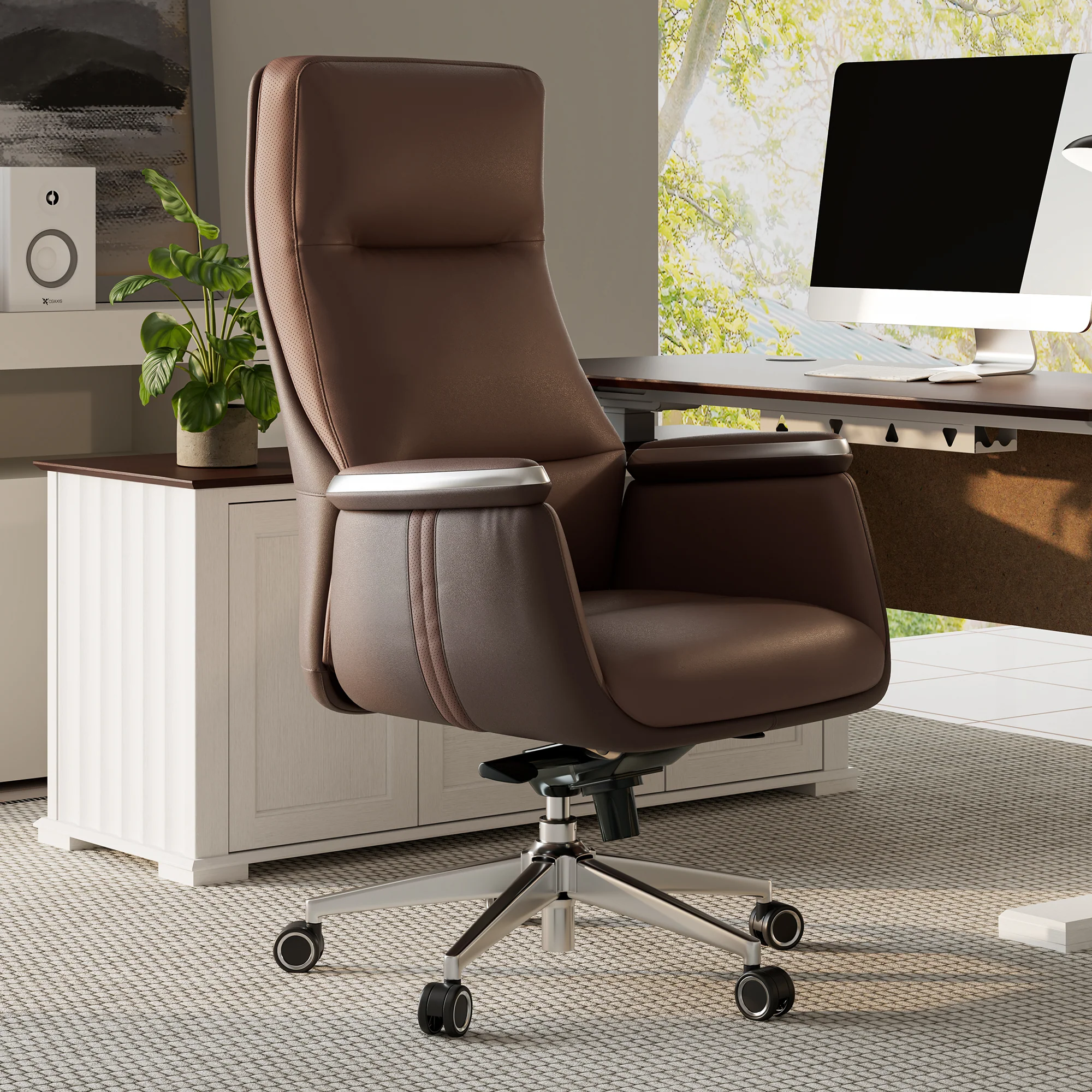 Royal II, Silicone & Leather Executive Ergonomic Office Chair - Image 31