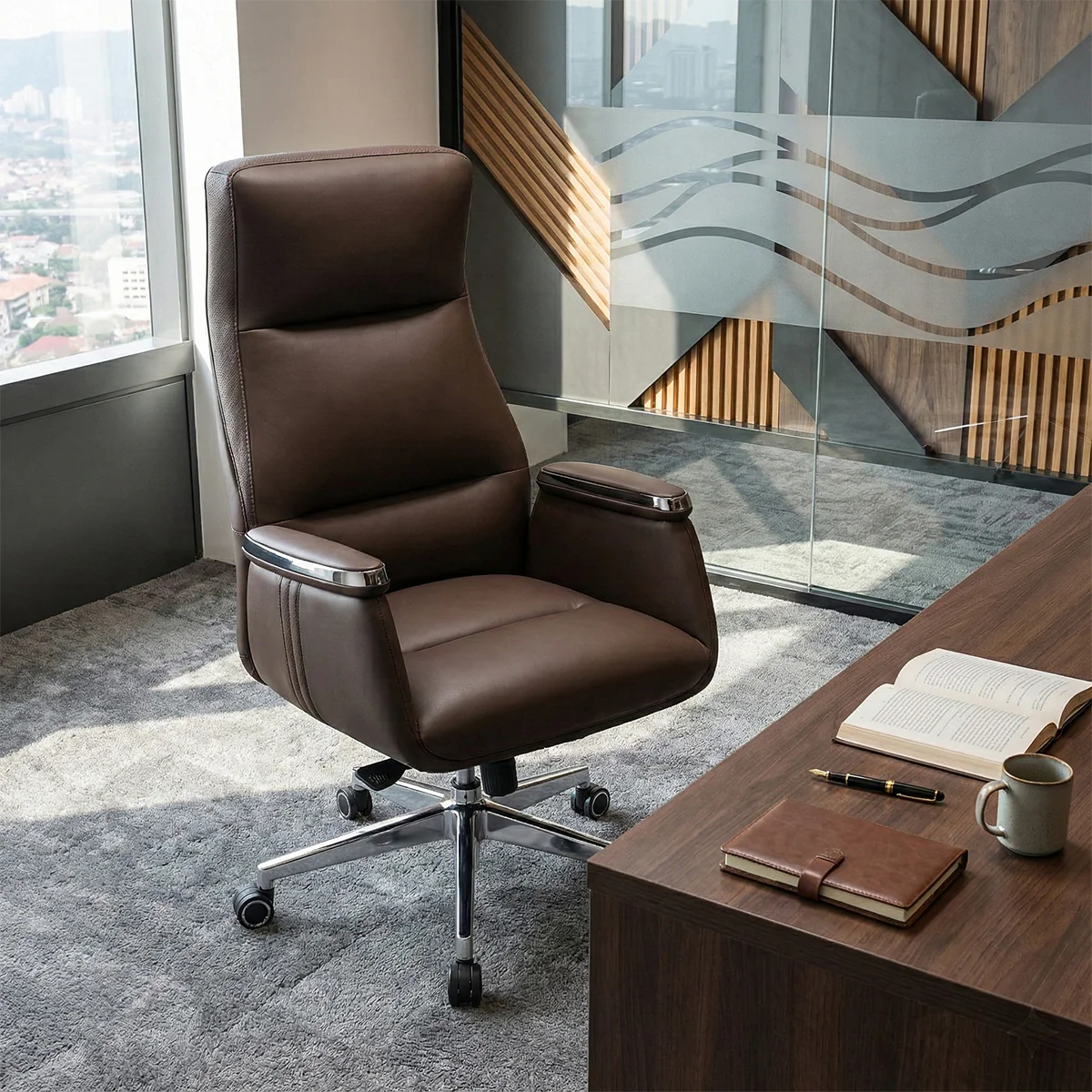 Royal II, Silicone & Leather Executive Ergonomic Office Chair - Image 35