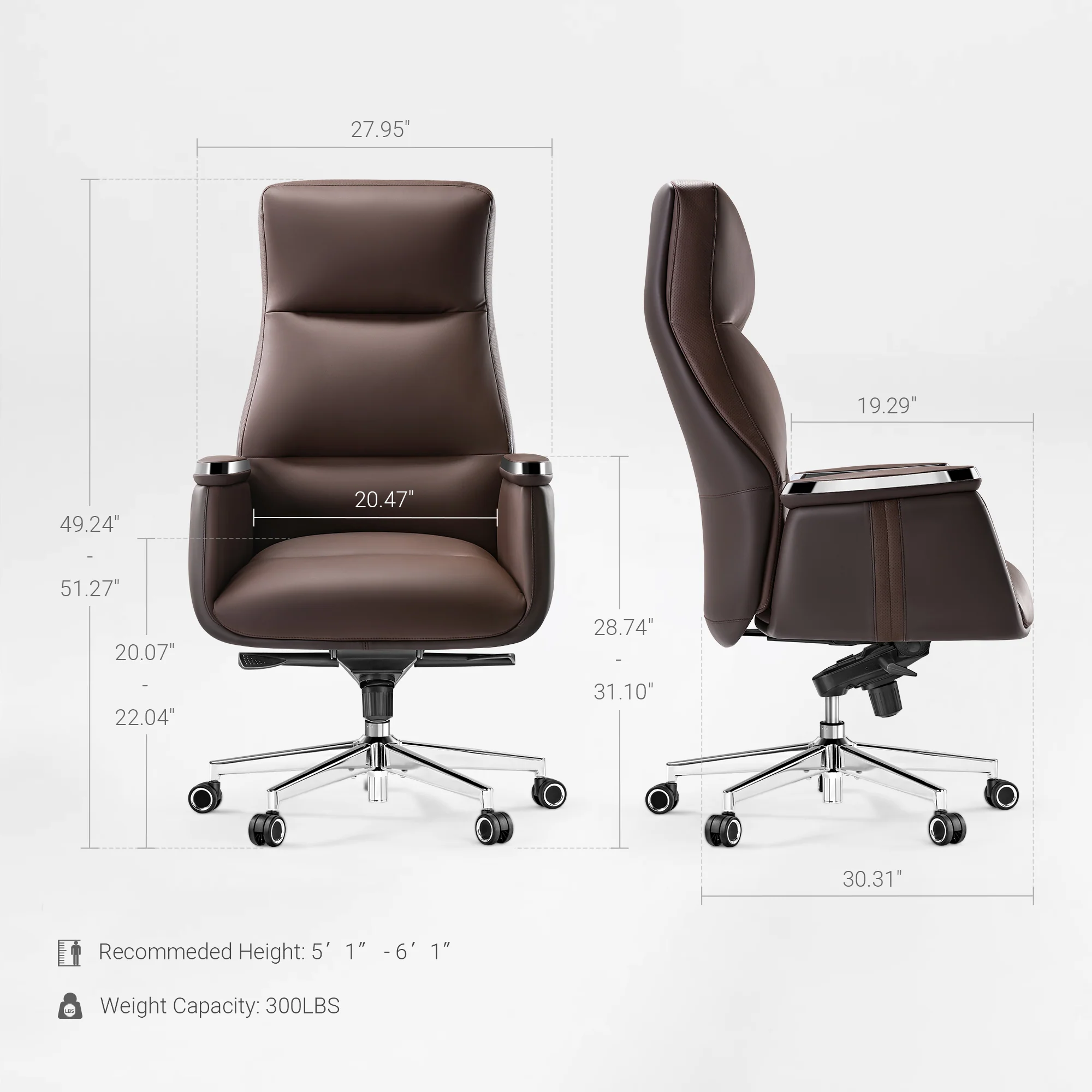 Royal II, Silicone & Leather Executive Ergonomic Office Chair - Image 42