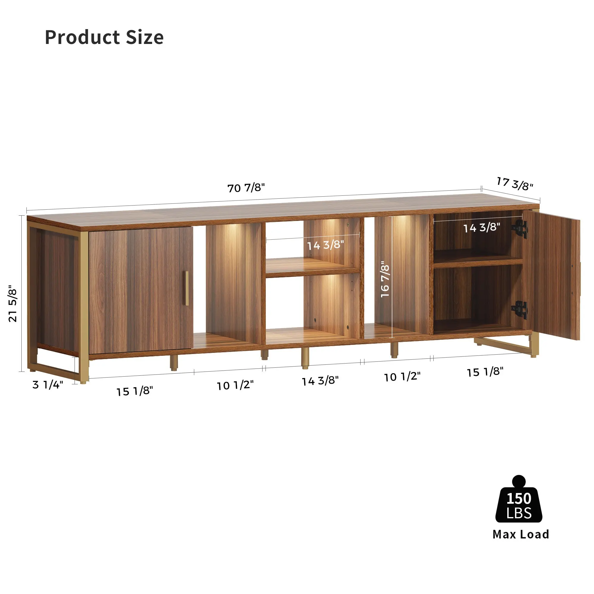 Sonoma 70" LED Light TV Stand Media Console - Image 11