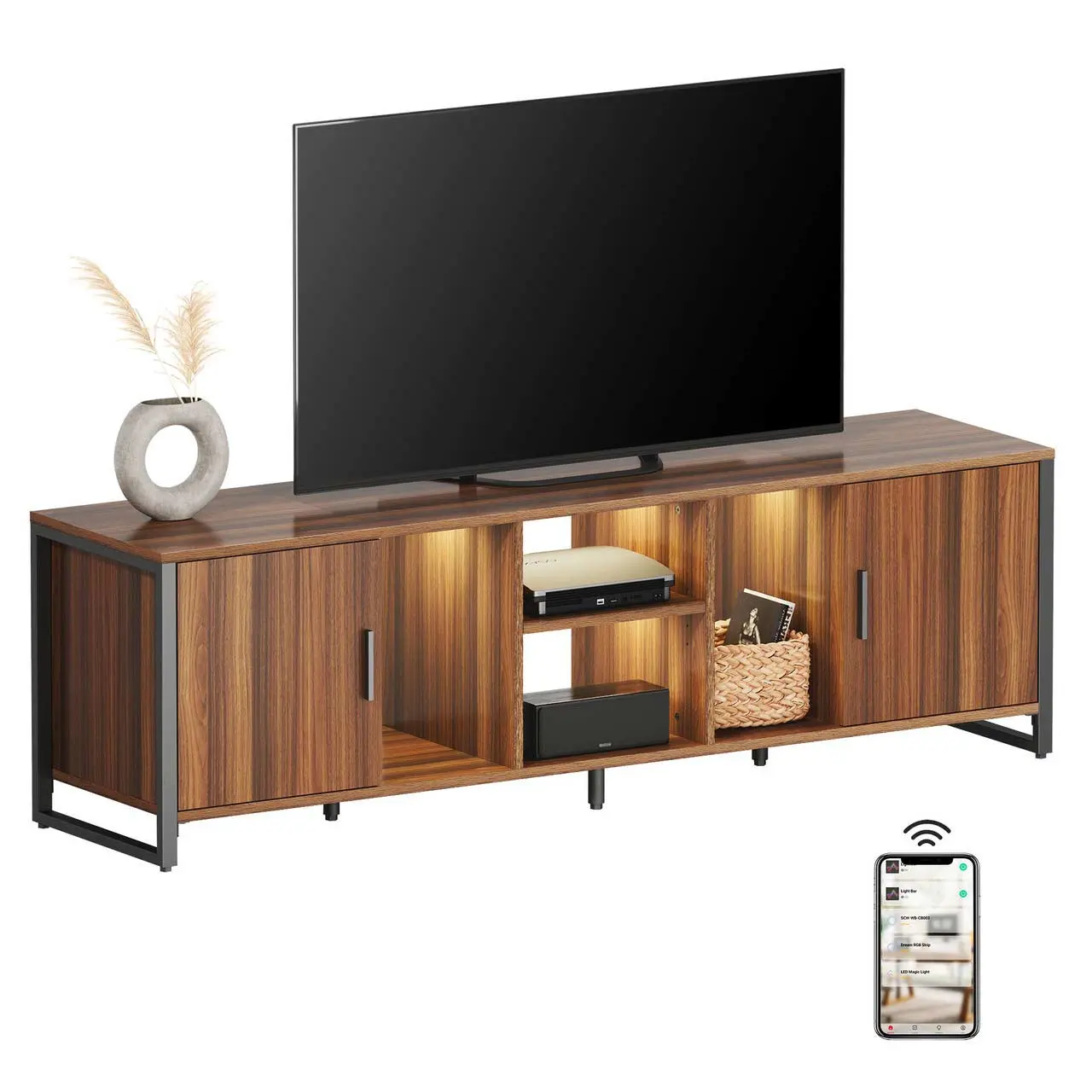 Sonoma 70" LED Light TV Stand Media Console - Image 16