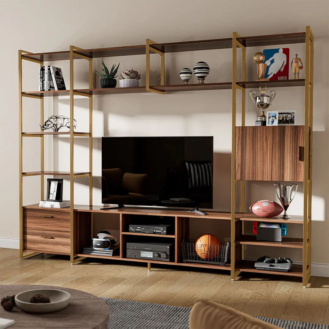 Sonoma Modern TV Stand with Storage Cabinet & Book Shelves - Image 11
