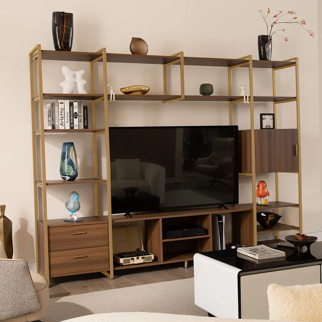 Sonoma Modern TV Stand with Storage Cabinet & Book Shelves - Image 13