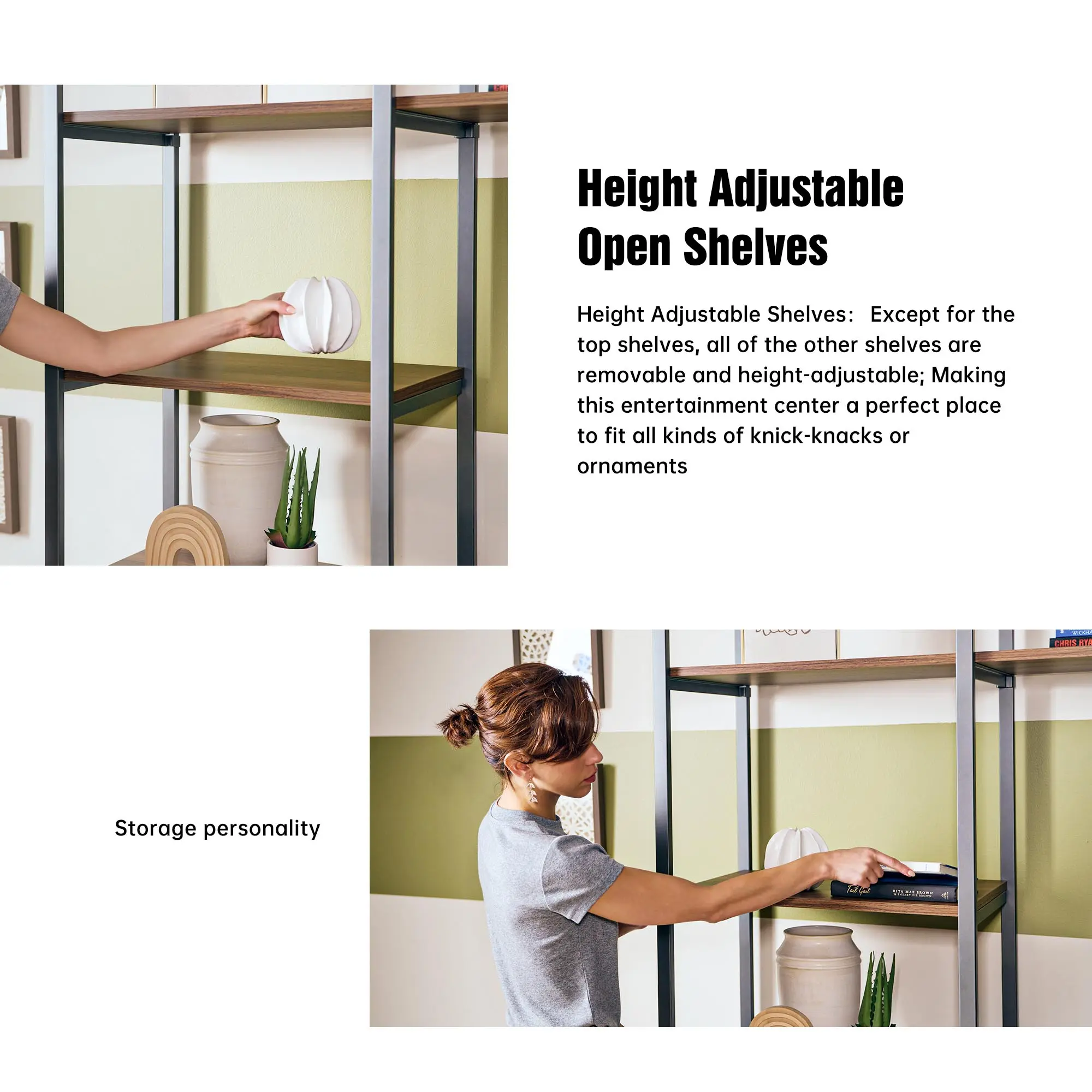 Sonoma Modern TV Stand with Storage Cabinet & Book Shelves - Image 5